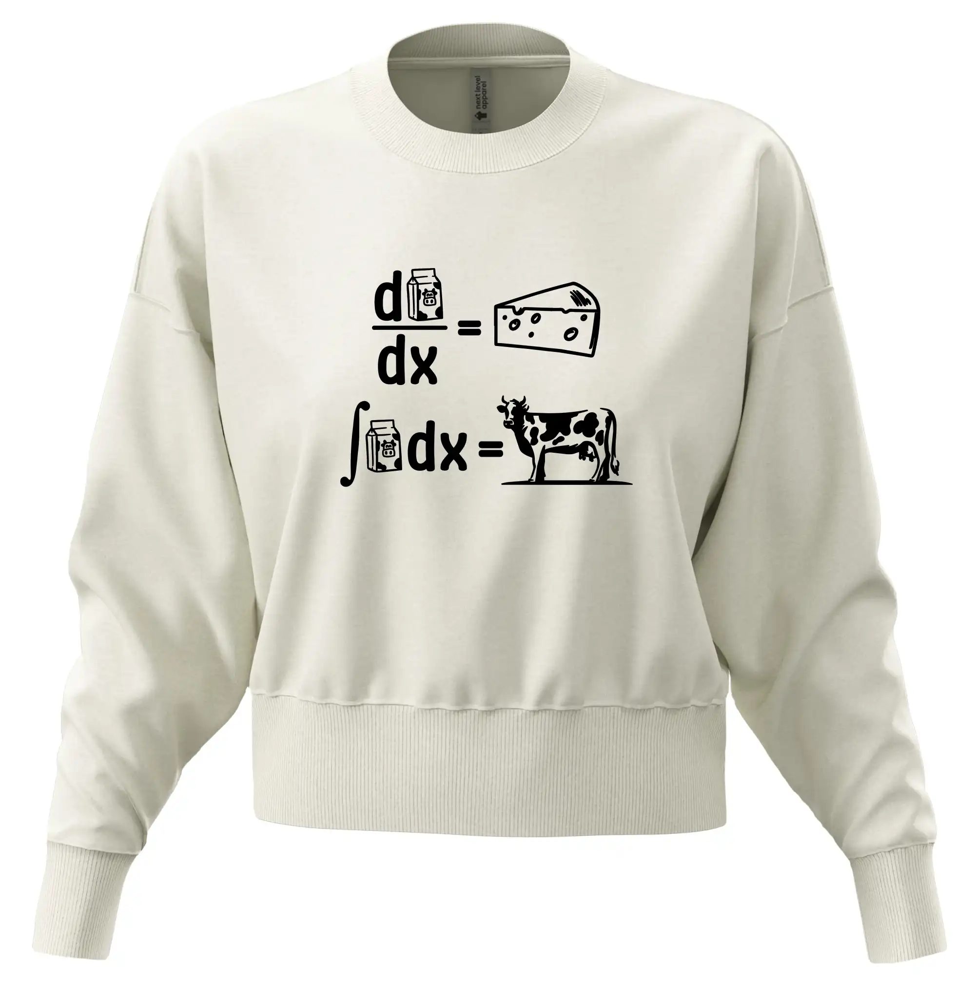 Vtipné tričká pre matematiky - Matematika mlieko - Mikina oversize crop OVERSIZE