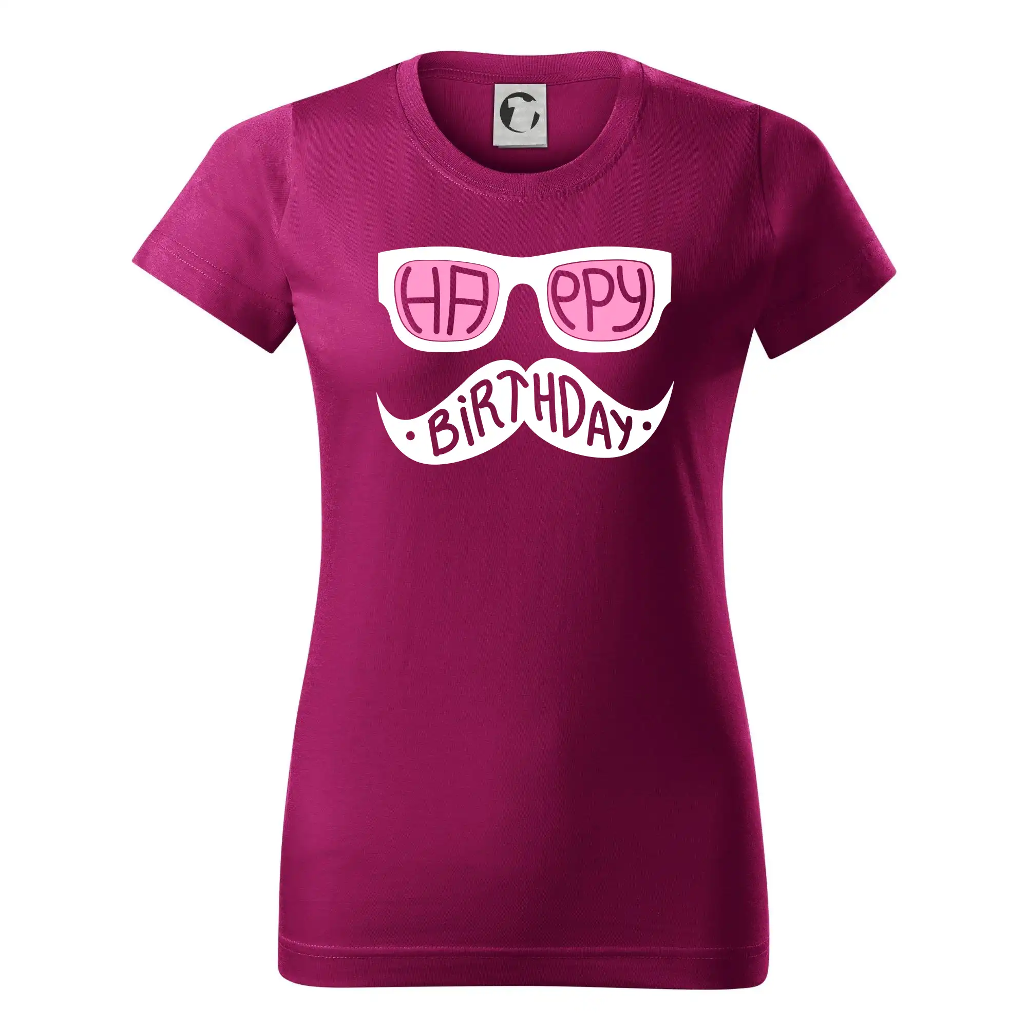 Tričká k narodeninám - Mustache narozeniny - okuliare - Dámske tričko basic - ľahko voľnejšie a dlhšie