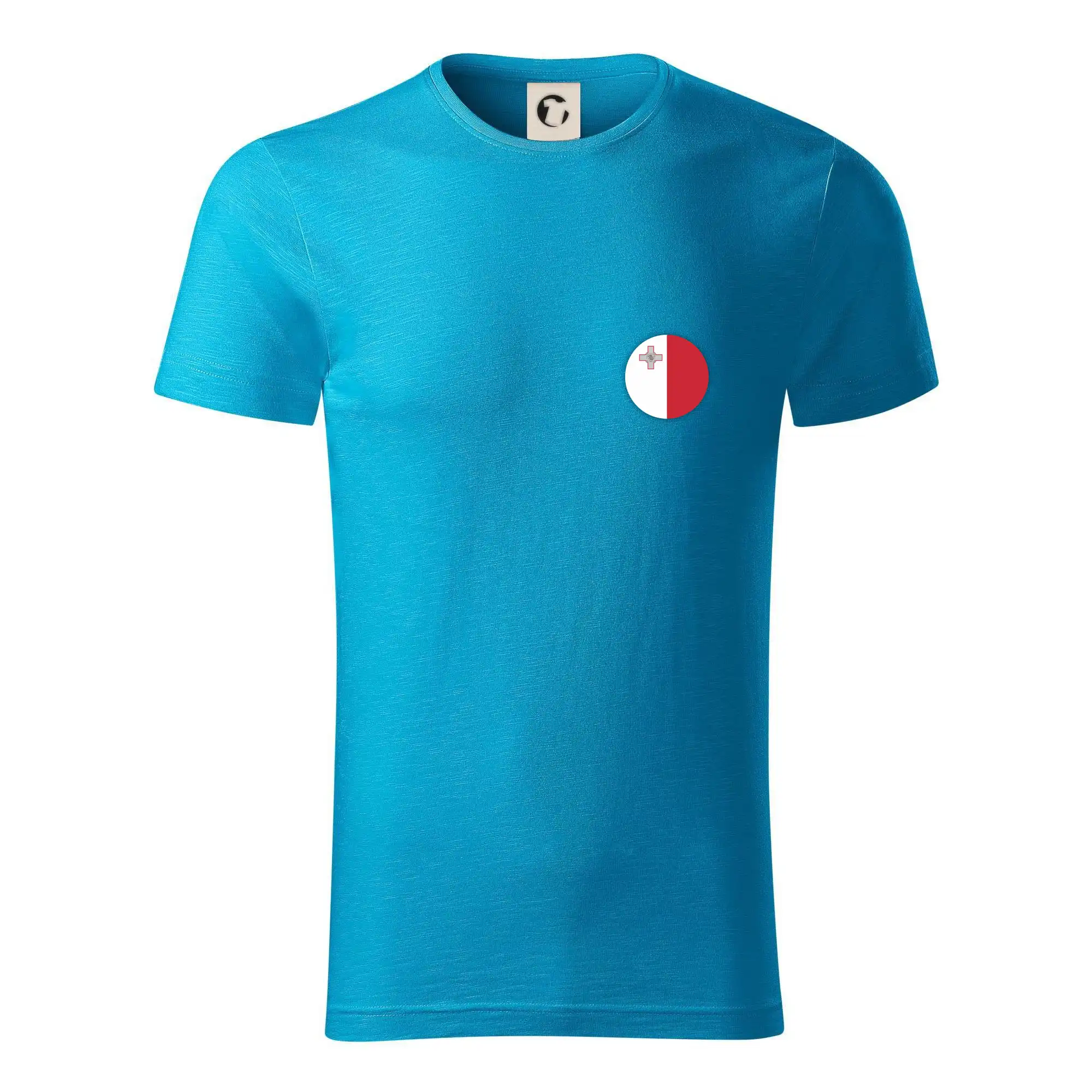 Motívy štátnych vlajok - Vlajka Malta guľatá na prsník - Tričko z organickej bavlny