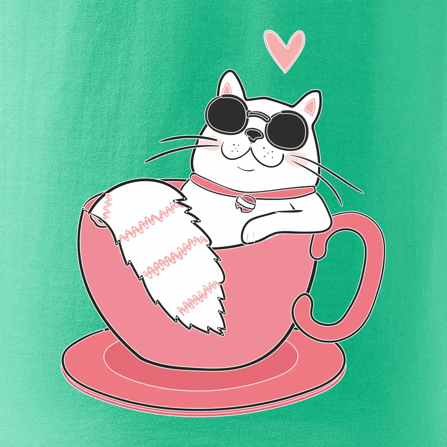 Hustá kočka v hrníčku