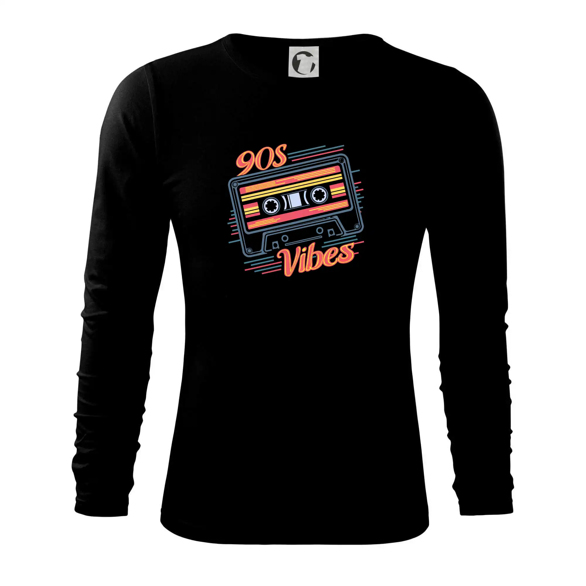 Hudobné tričká - 90s vibes - kazeta - Tričko s dlhým rukávom FIT-T long sleeve