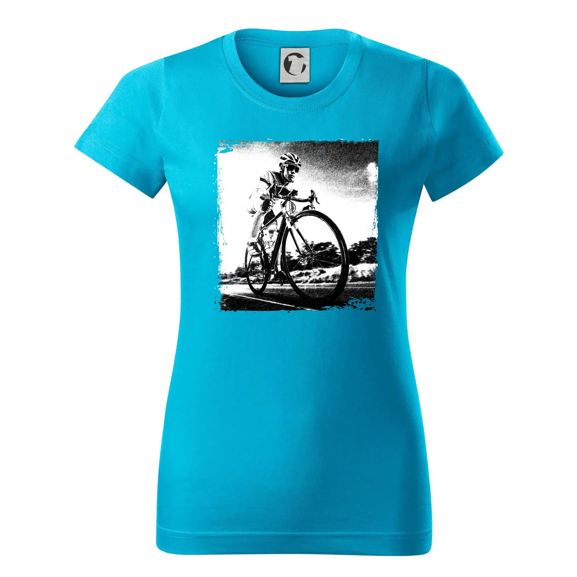 Cyklista černobílá cesta