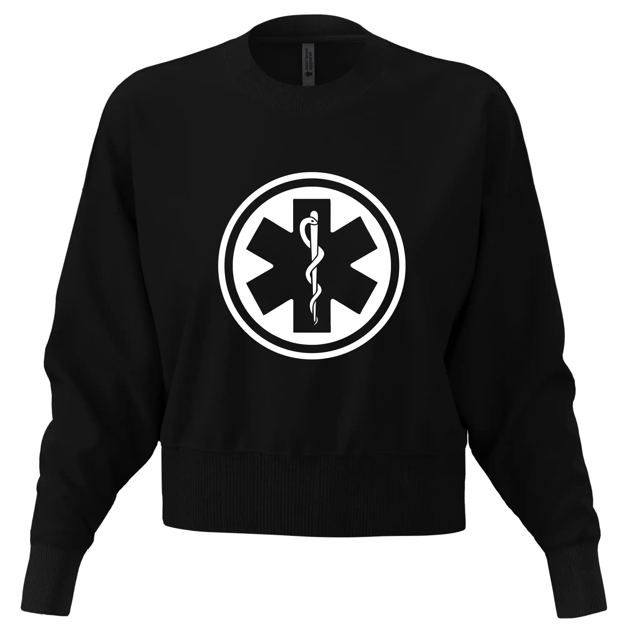 Tričká a mikiny pre záchranárov a lekárov - Kvalitné oblečenie pre zdravotníkov - Rescue logo samostatné guľaté - Mikina oversize crop OVERSIZE