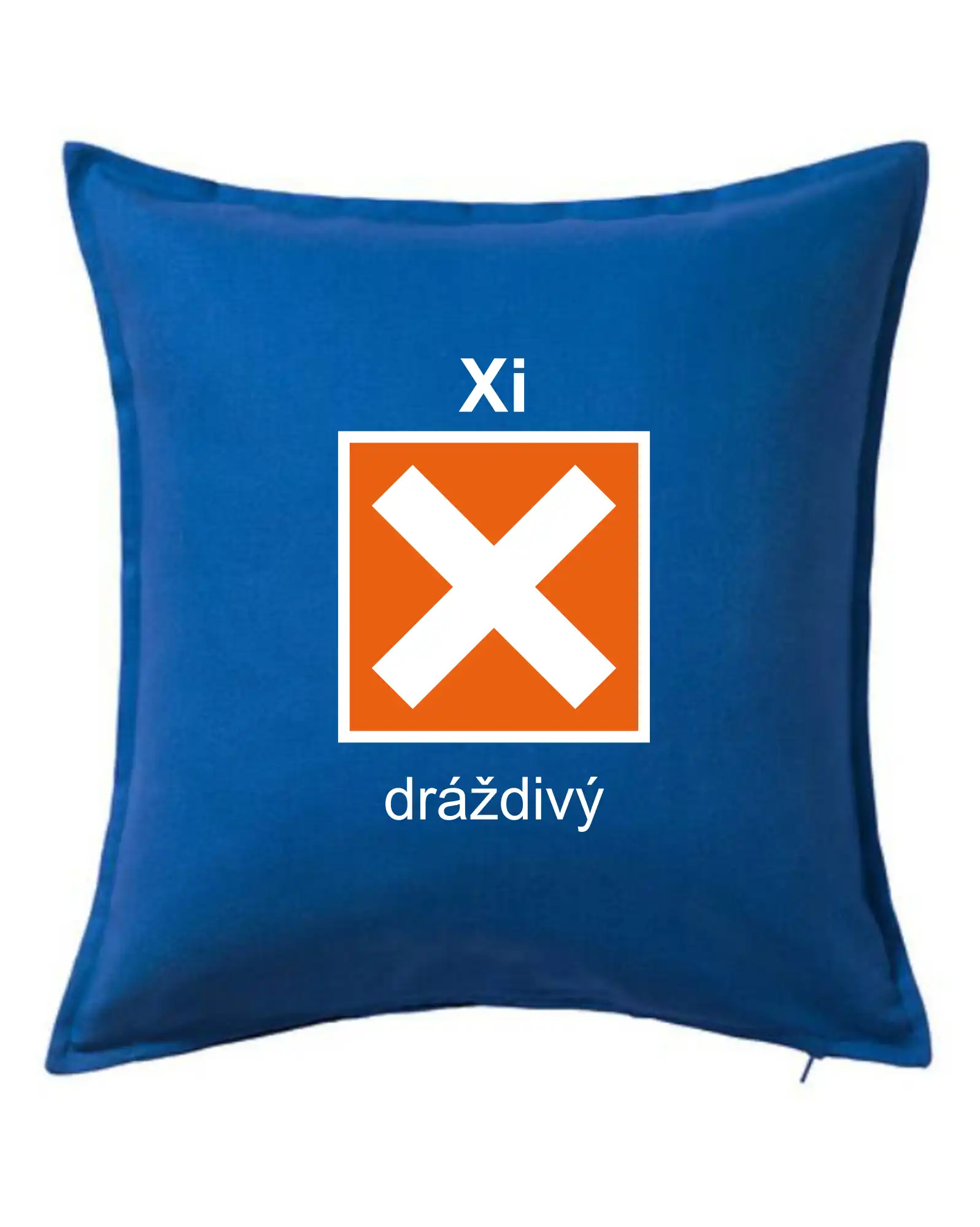 Grafické tričká - Xi Dráždivý - Výstražná tabuľka na tričku - Vankúš 50x50