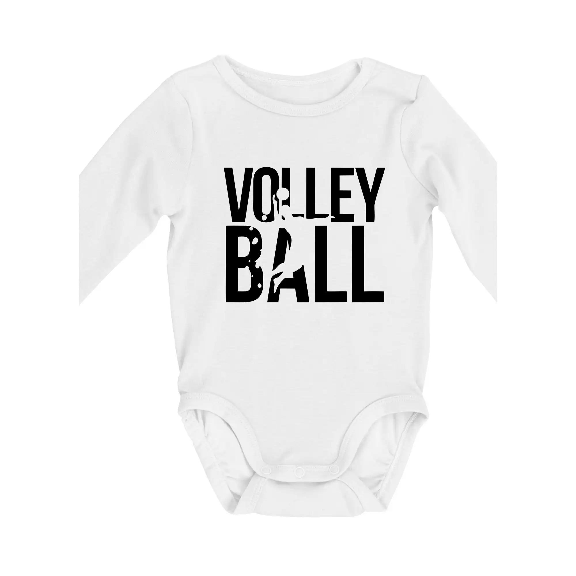 Trička na volejbal - Volleyball nápis - Body dojčenské s dlhým rukávom