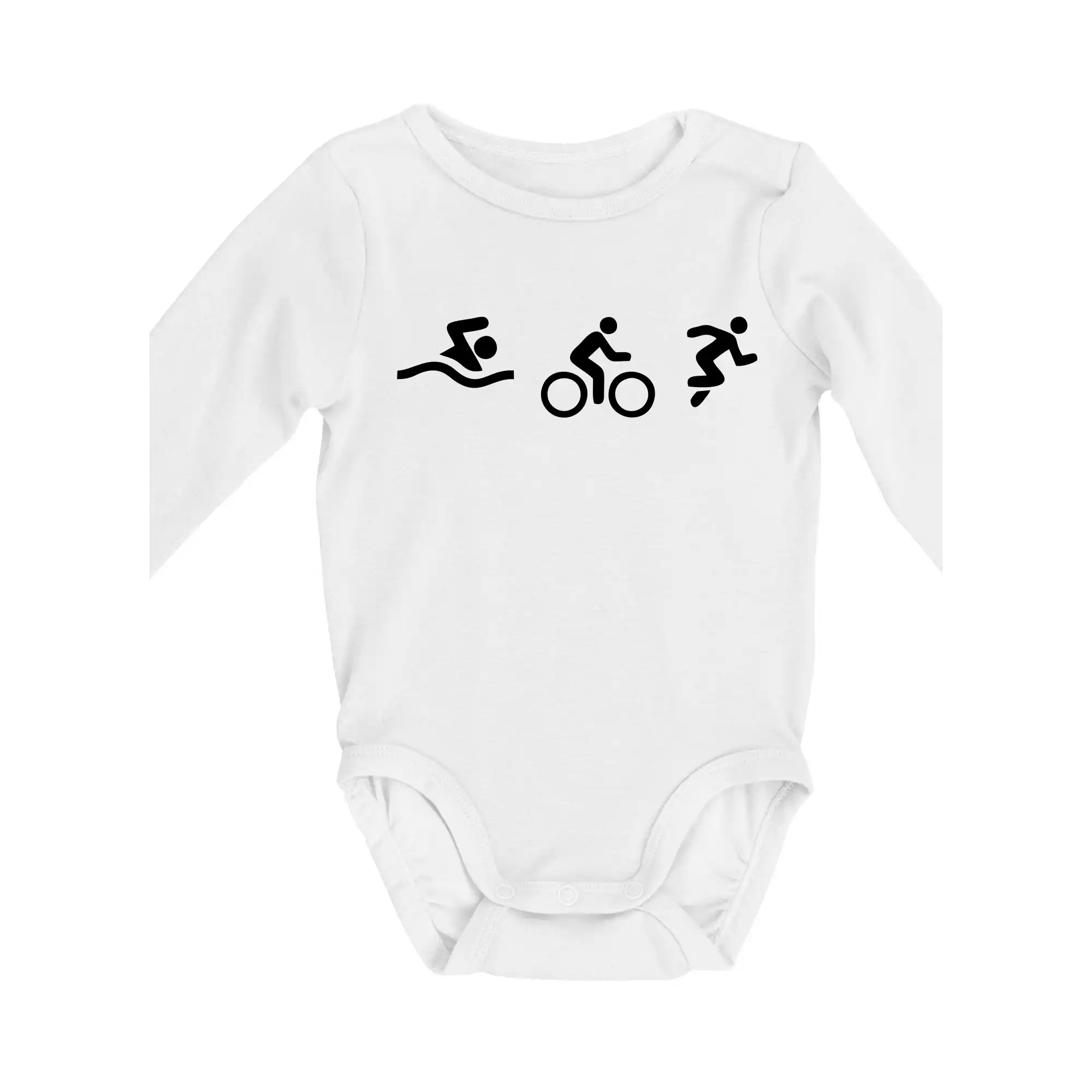 Tričko ako darček pre cyklistu - Triathlon postavy - Body dojčenské s dlhým rukávom