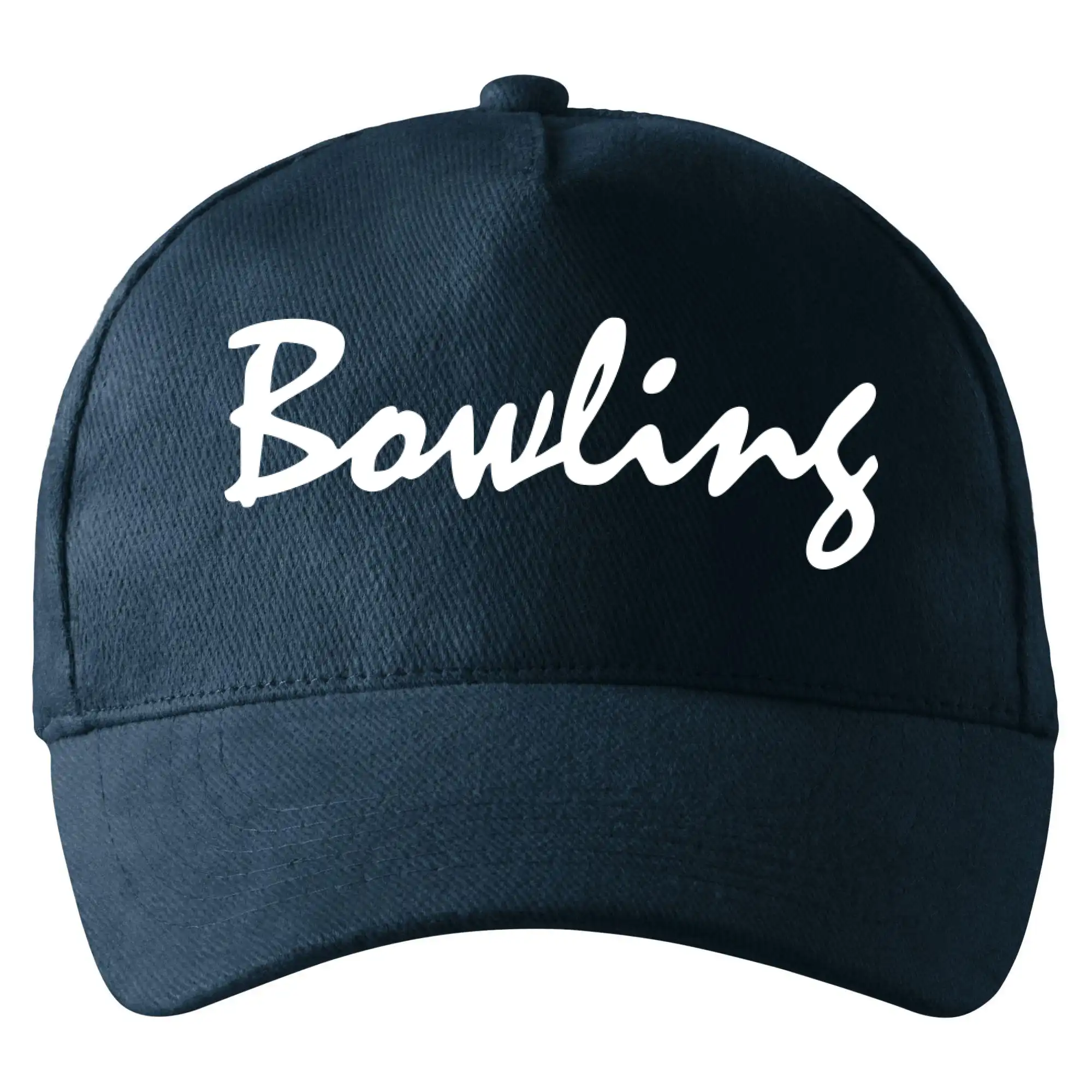 Tričká Bowling - Bowling nápis písacie - Šiltovka so zahnutým šiltom a mosaznou sponou