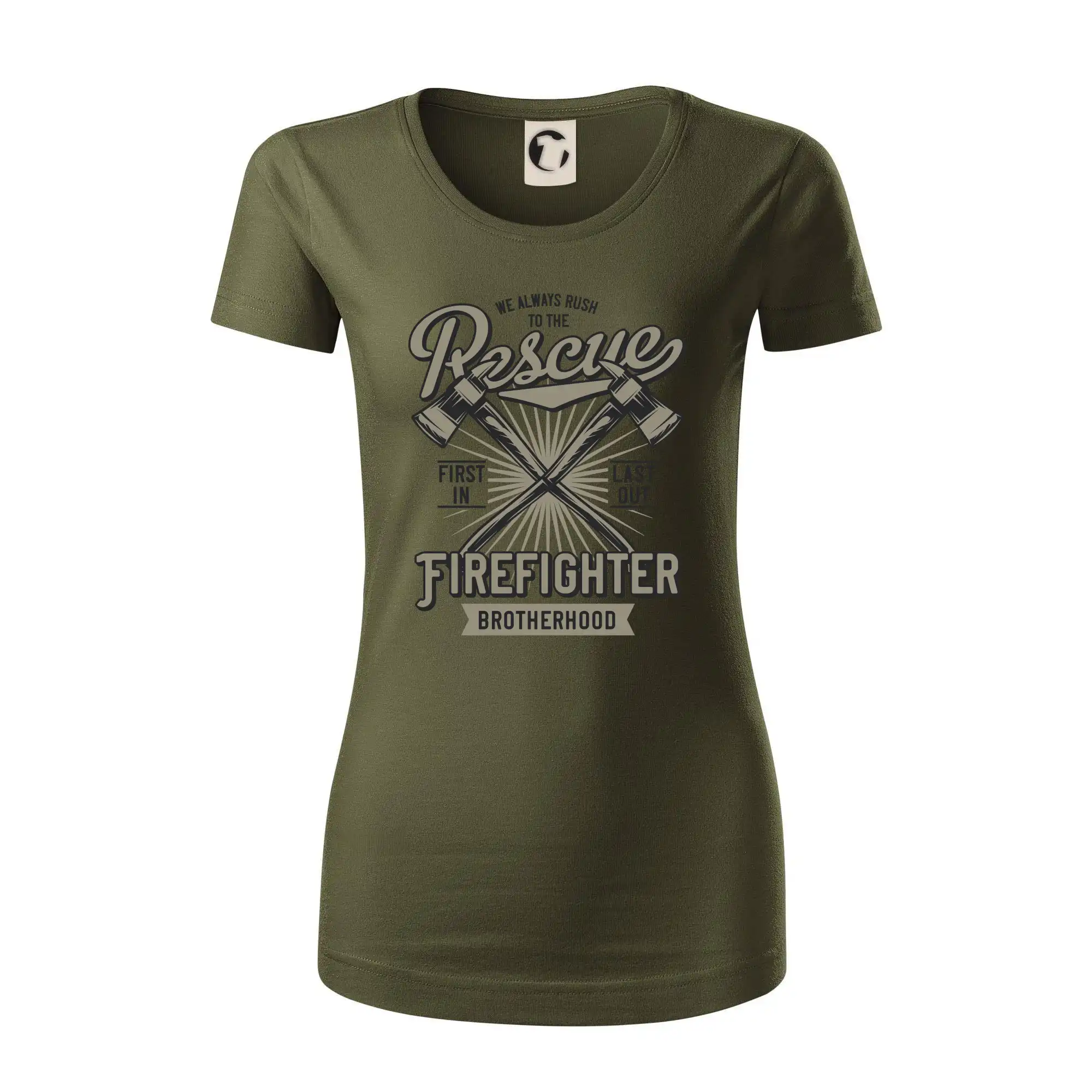 Originálne tričká pre hasičov - Rescue Firefighter - Dámske tričko z organickej bavlny Origin (GOTS)