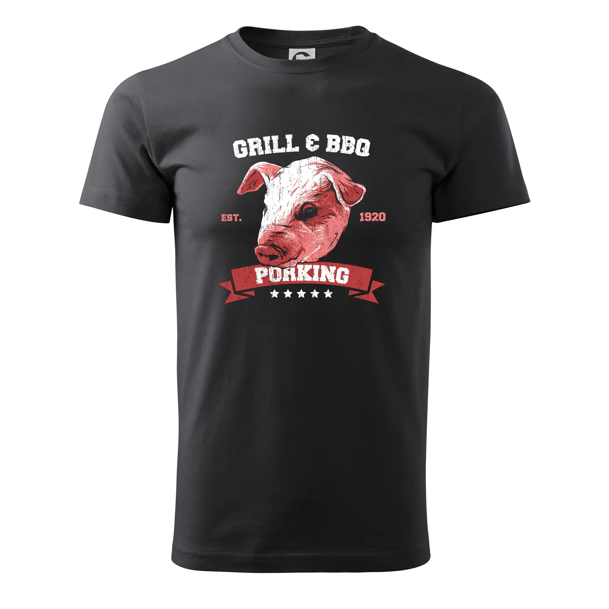 Tričká a zástery na grilovanie - Pig grill - Pánske tričko nižšej gramáže