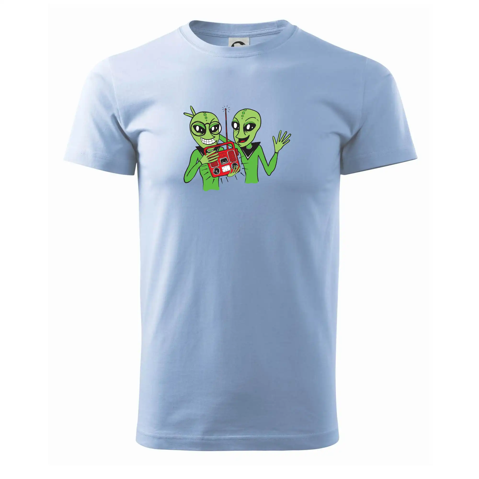 Vesmirne tričká - Ufo a rádio (Pecka design) - Pánske tričko nižšej gramáže