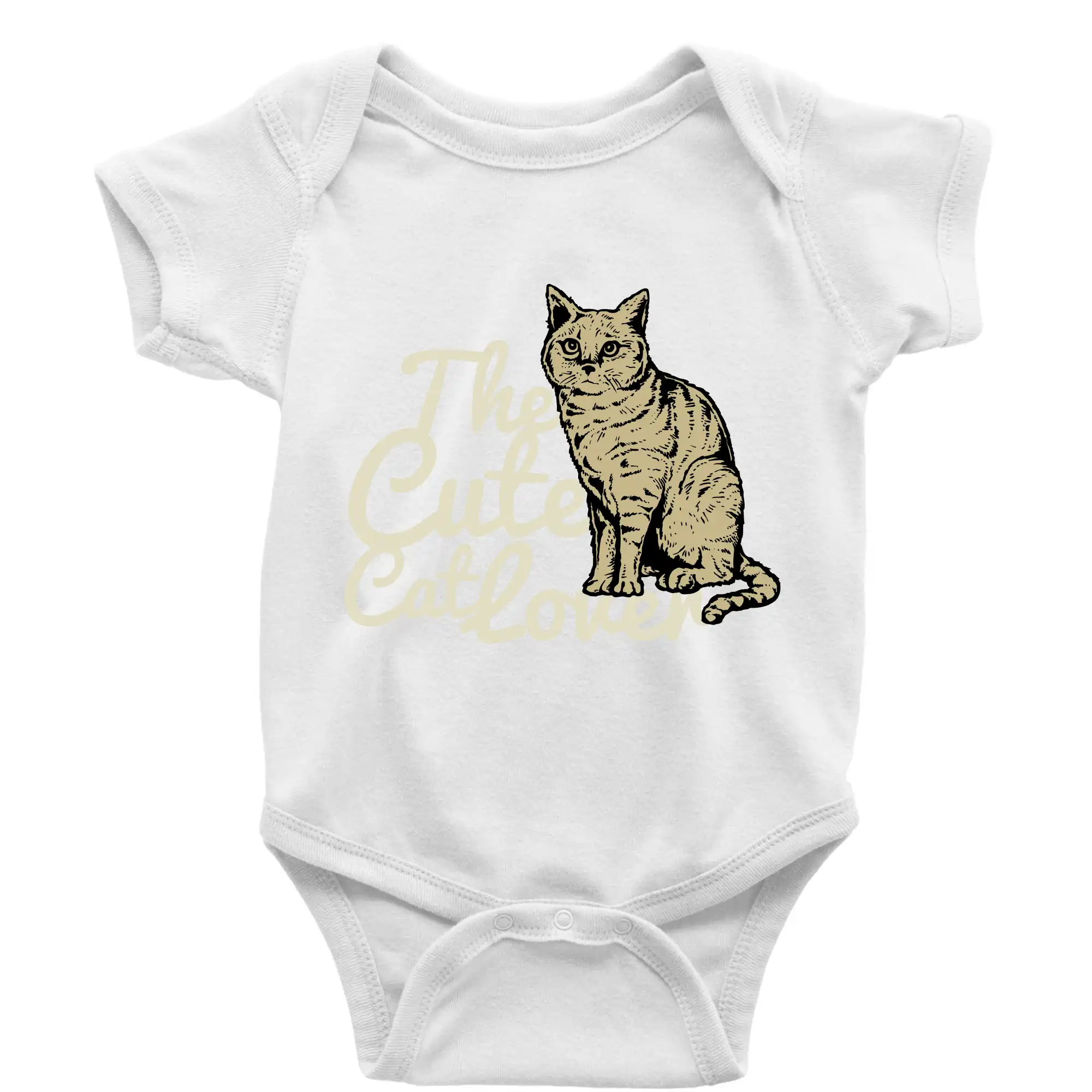 Vtipná tričká s mačkou - The cute cat lover - Body dojčenské s krátkym rukávom