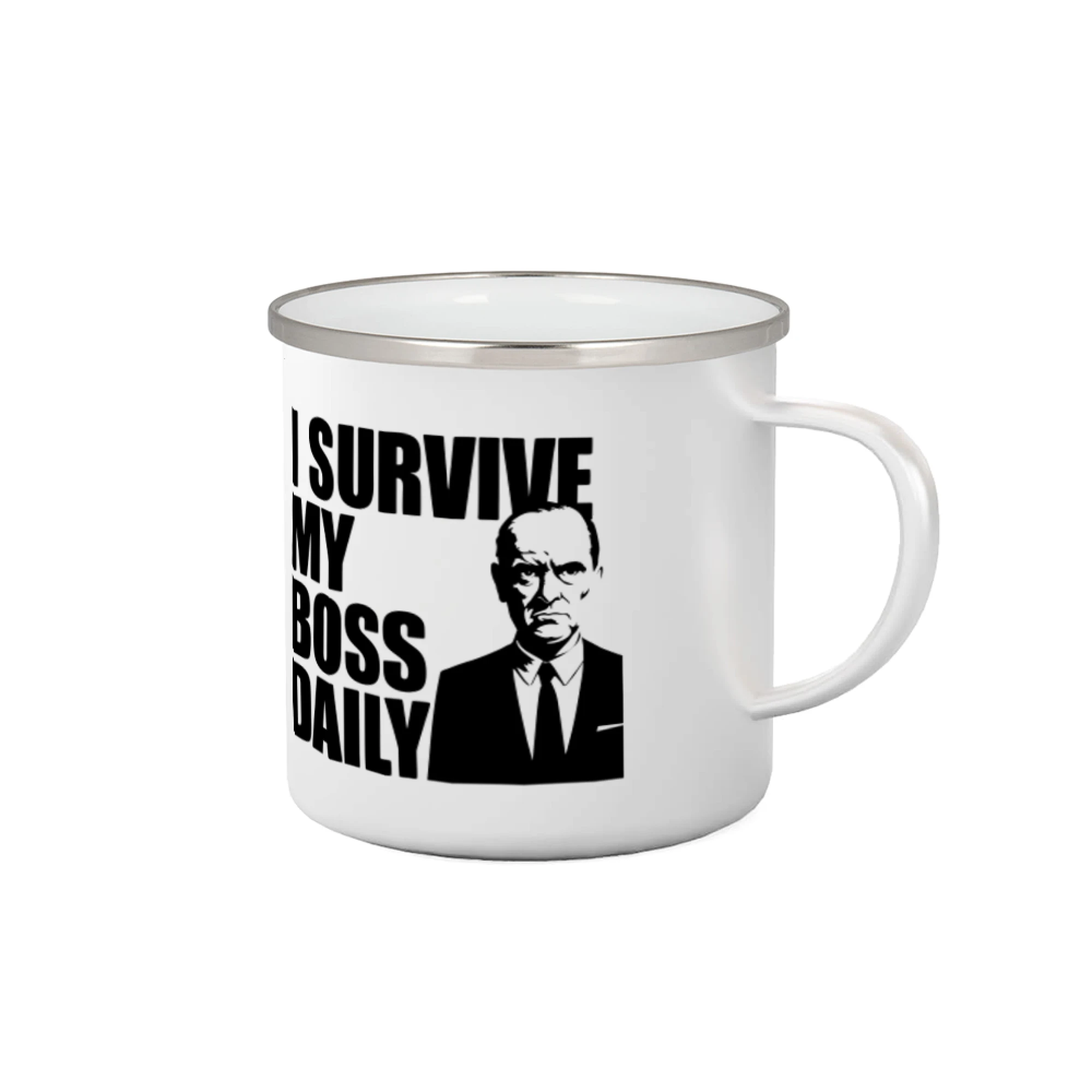 Vtipné tričká do práce - I survive my boss daily - Plecháčik