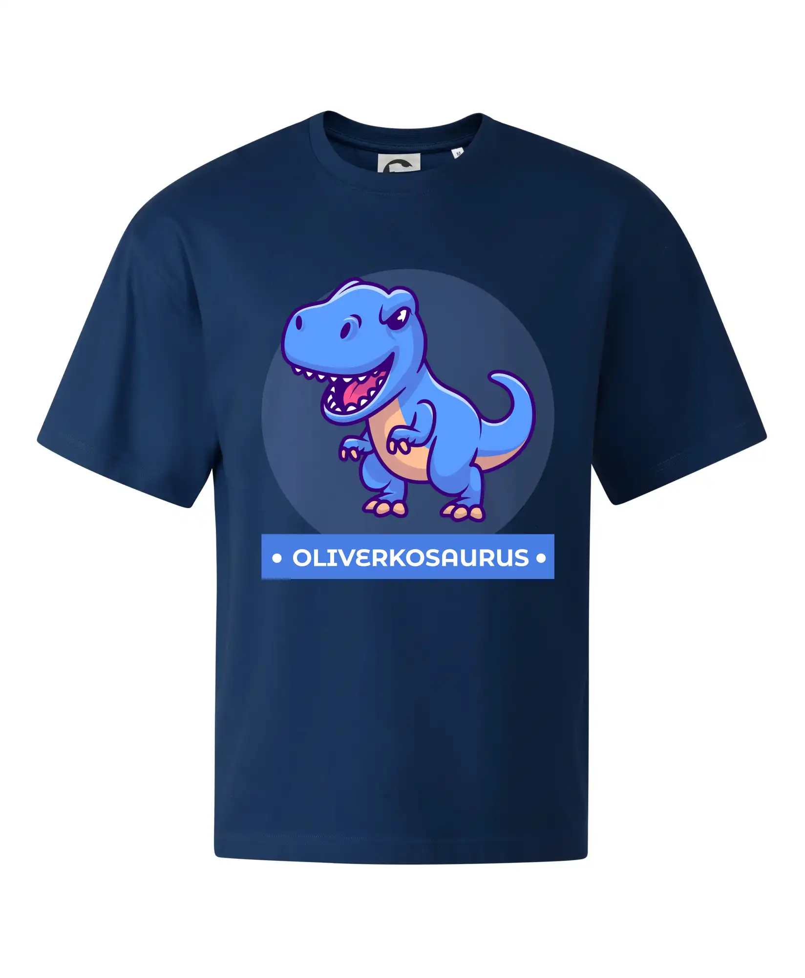 Detské tričká, mikiny a body s originálnymi potlačami | Veselé motívy pre chlapcov aj dievčatá - Dinosaurie mená - modrý dinosaurus - Stage unisex - OVERSIZE