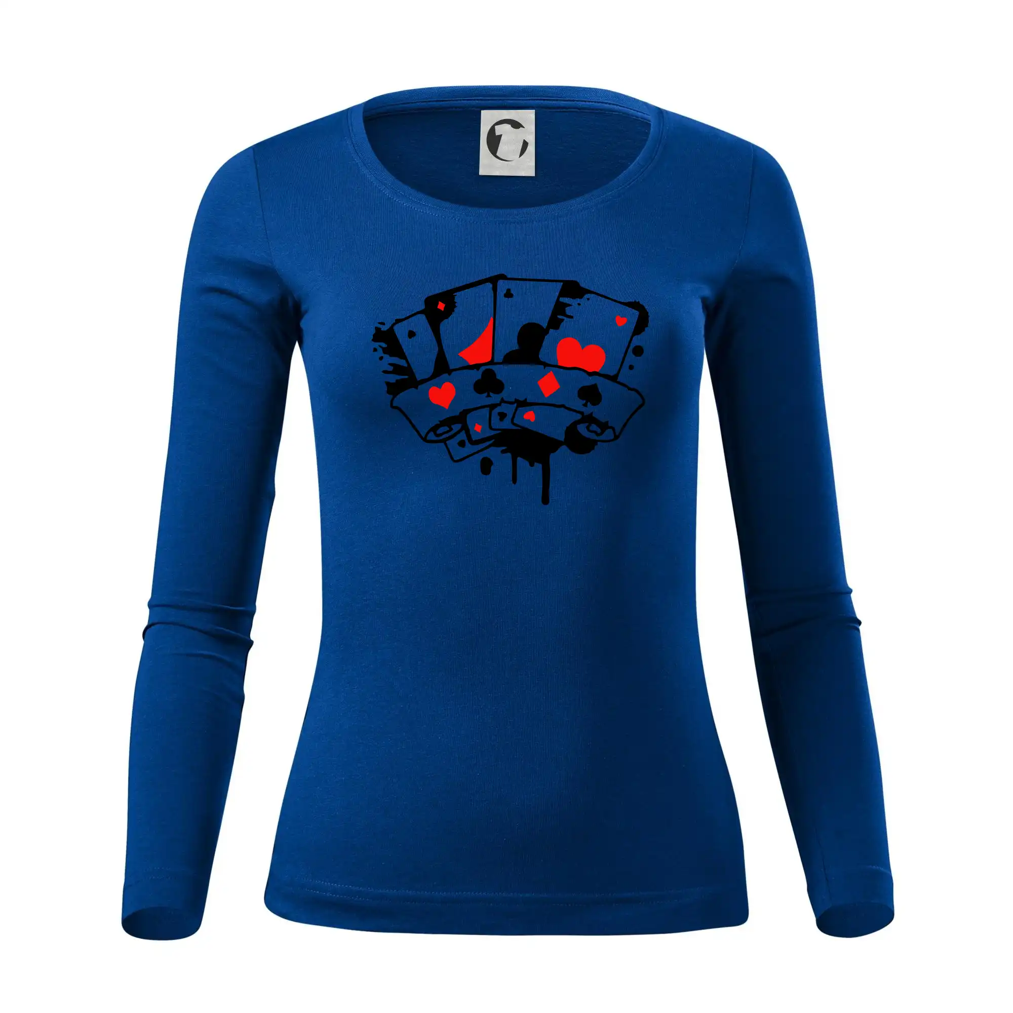 Poker tričká - Poker splash 4 karty - Dámske tričko FIT-T LS - zužené