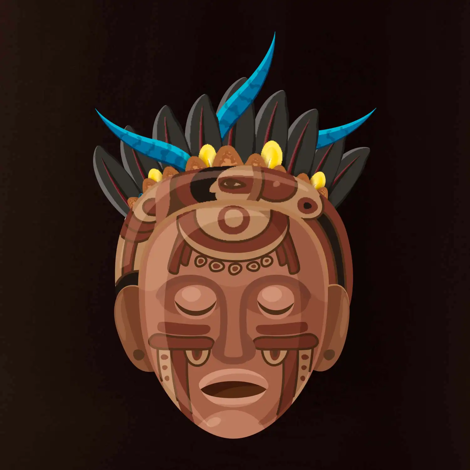 Mayové maska hnědá