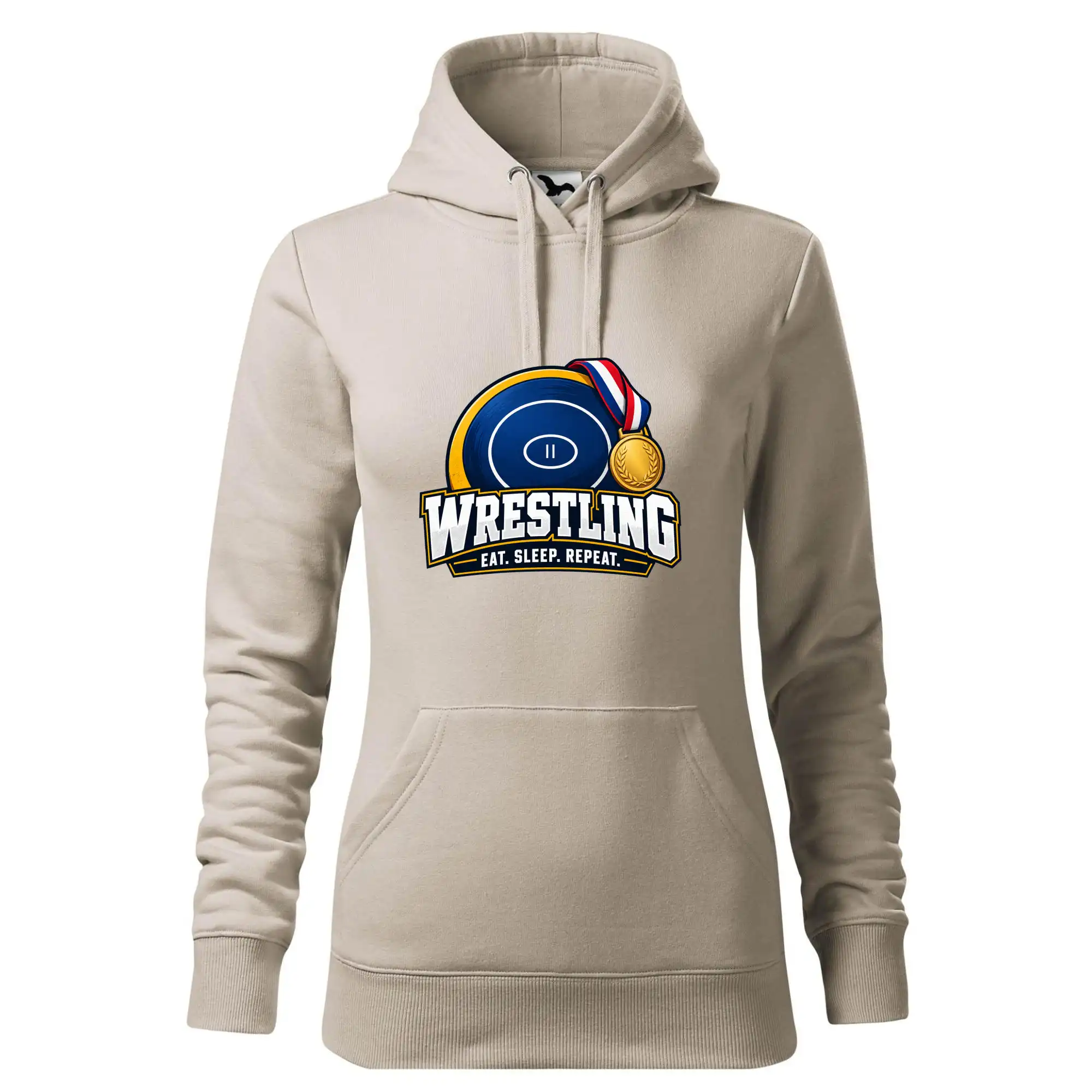 Zápasnická žíněnka se zlatou medailí eat sleep wrestling  repeat