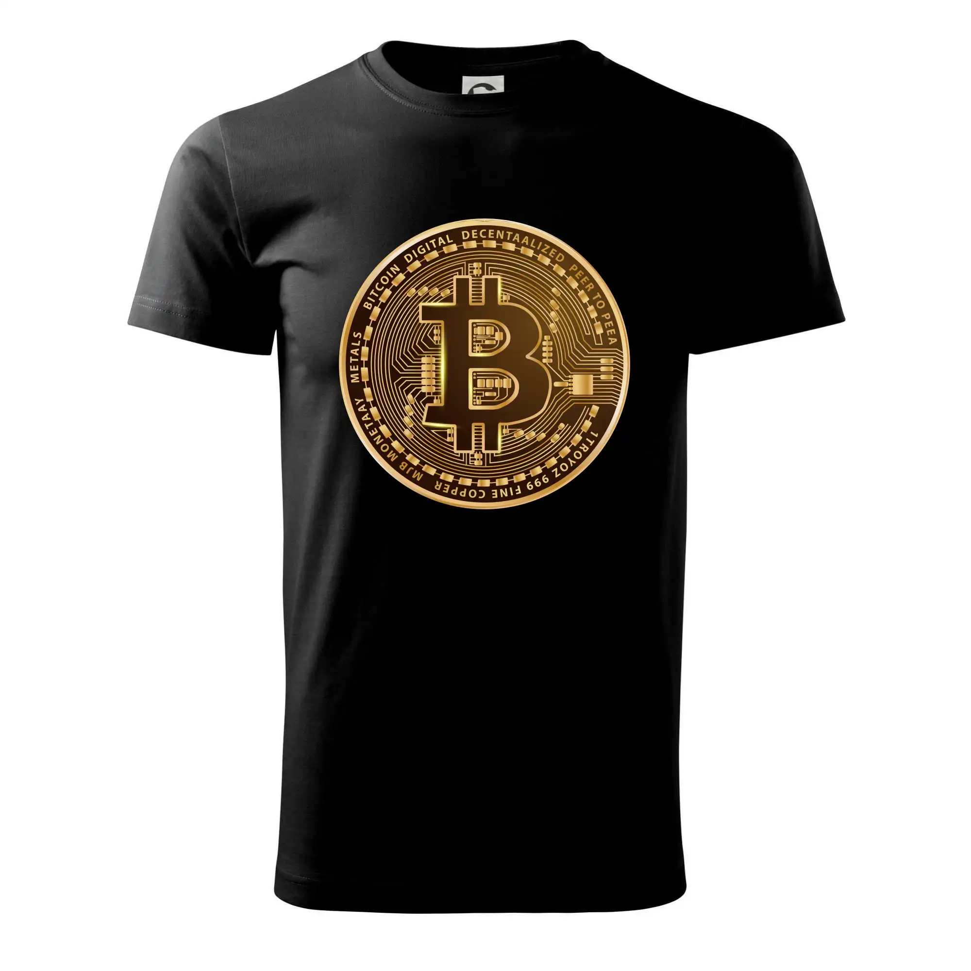 Bitcoin zlatá minca guľatá - Klasické pánske tričko vyššej gramáže