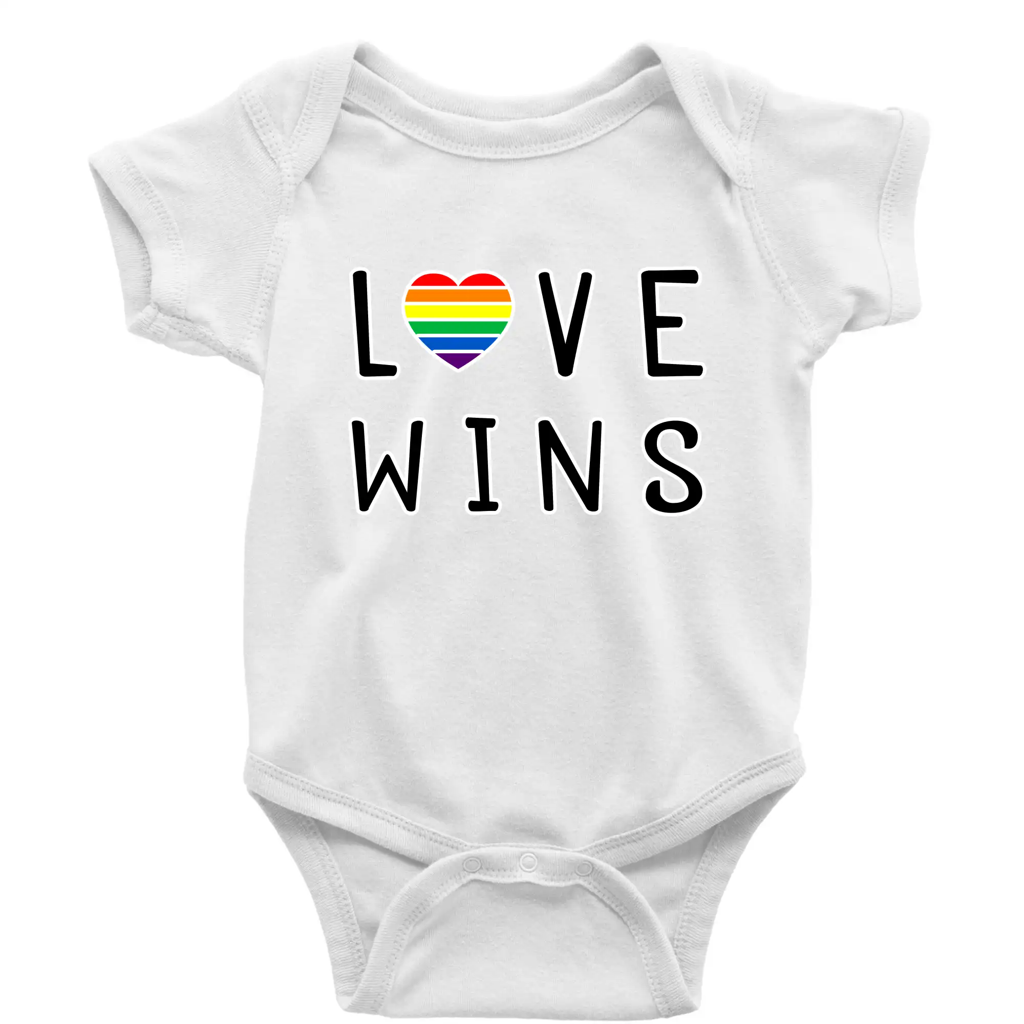 Tričká pre LGBT a Queer komunitu - Love wins nápis - Body dojčenské s krátkym rukávom