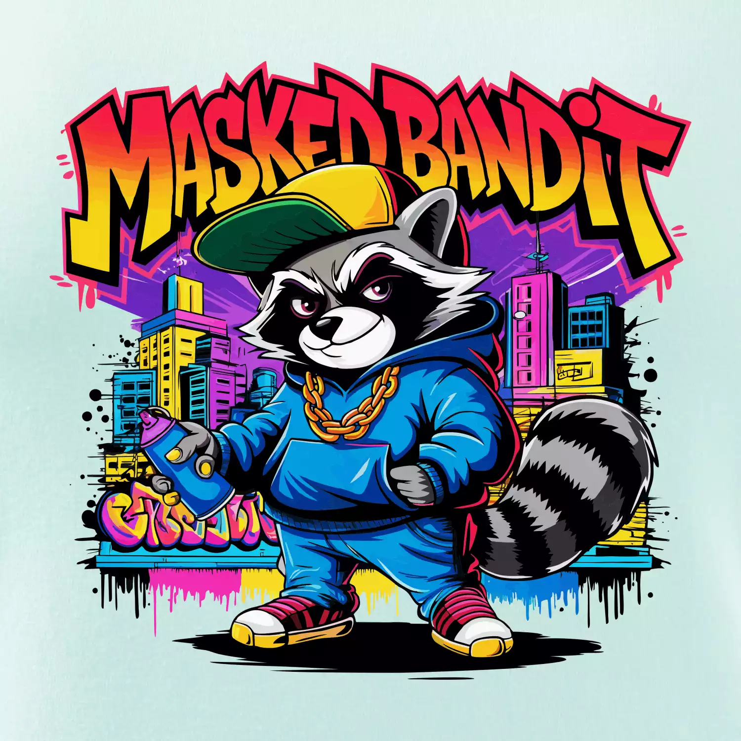 Mýval - masked bandit grafitti