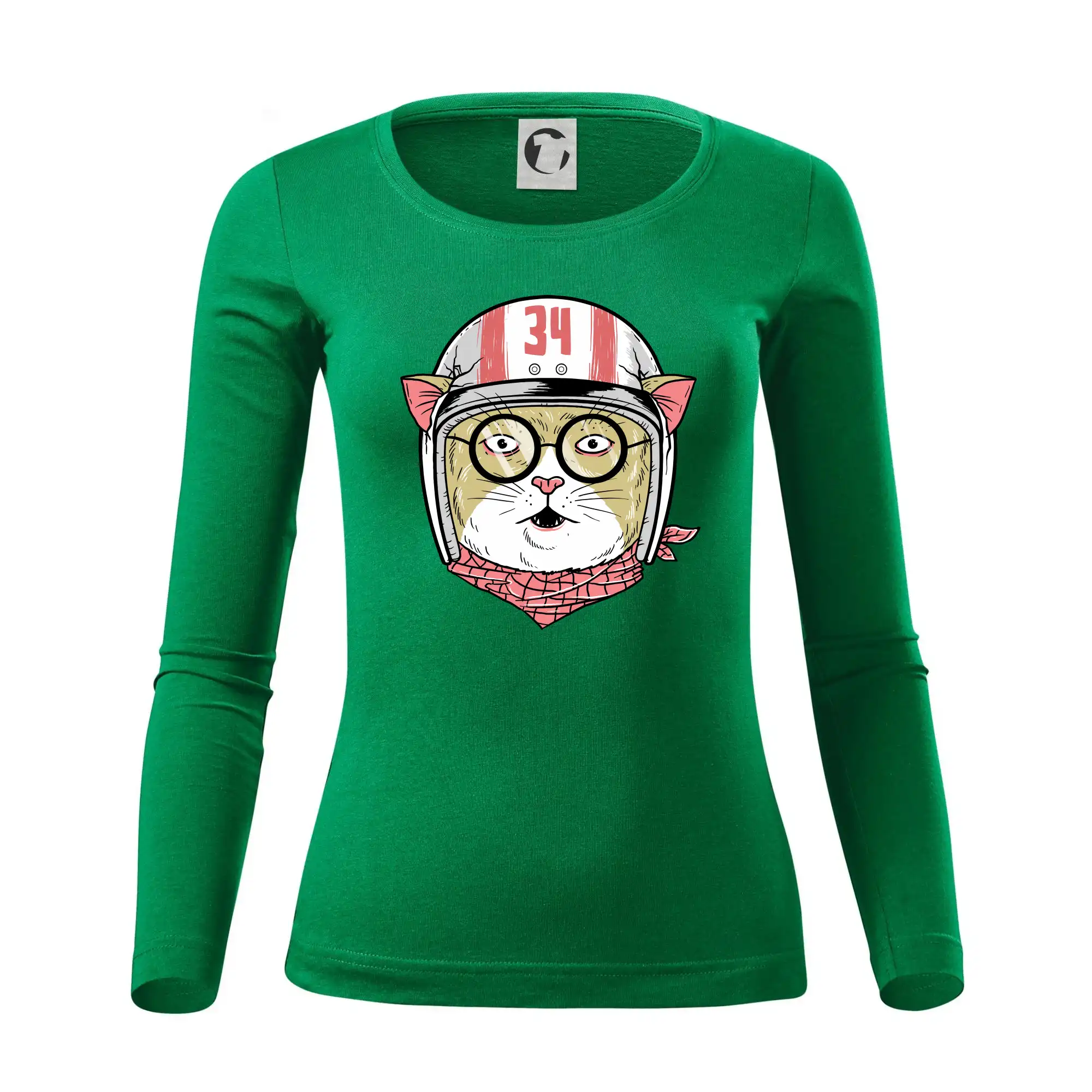 Chopper triko - Moto mačka - Dámske tričko FIT-T LS - zužené