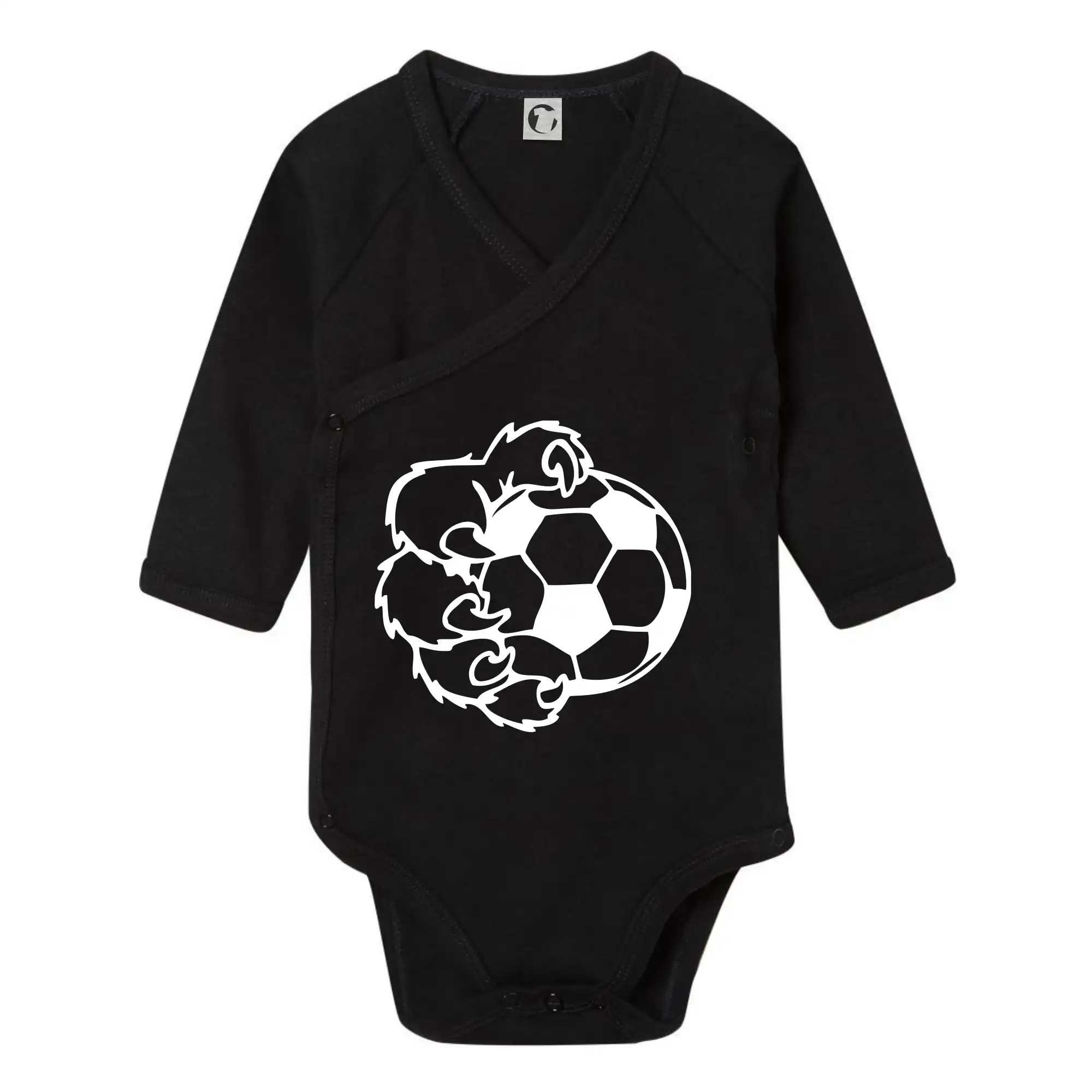 Tričká pre futbalistov - Medvedia laba futbal - Body zavinovacie s dlhým rukávom