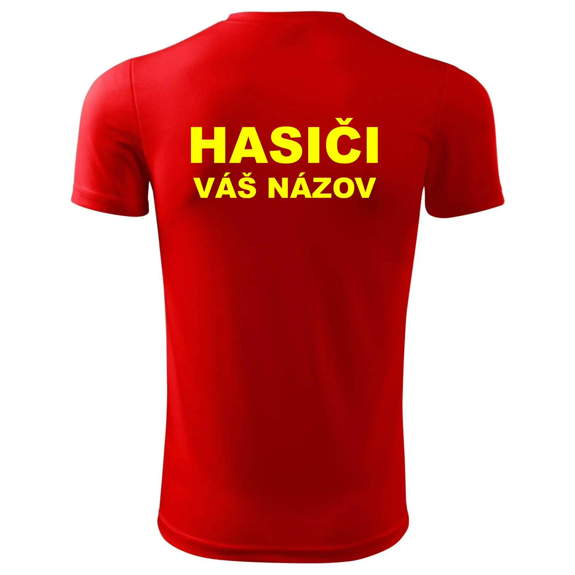 Hasiči - žltý nápis - váš názov zboru