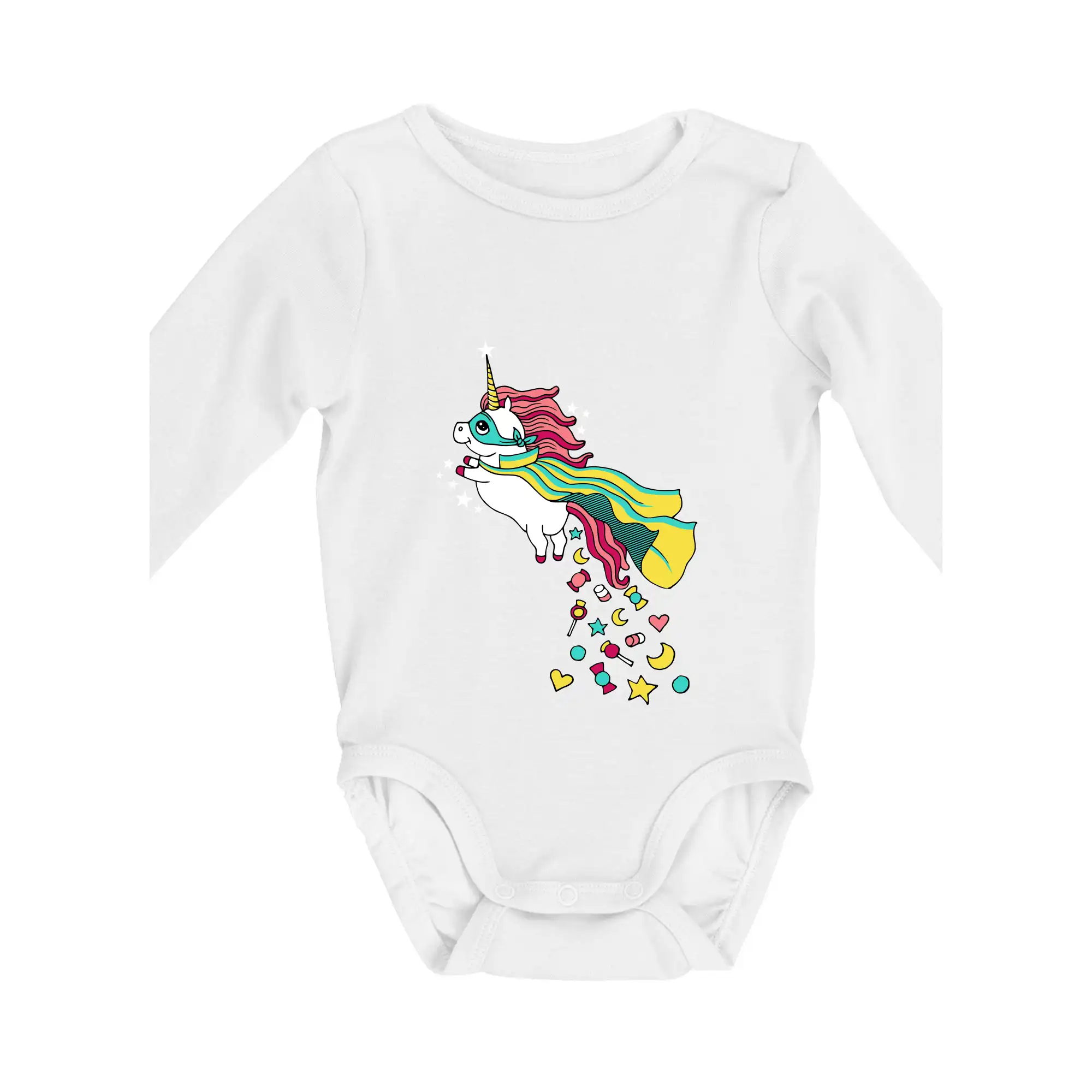 Tričká s jednorožcom - Sweet jednorožec (Pecka design) - Body dojčenské s dlhým rukávom