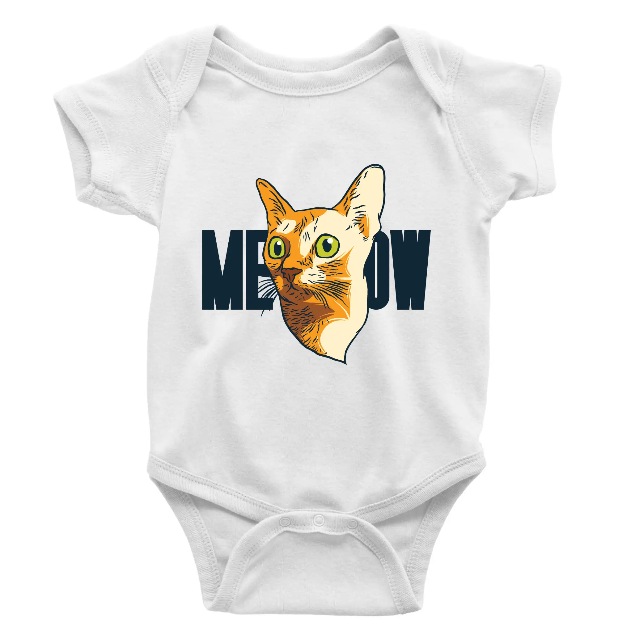 Vtipná tričká s mačkou - Mačka meow - Body dojčenské s krátkym rukávom