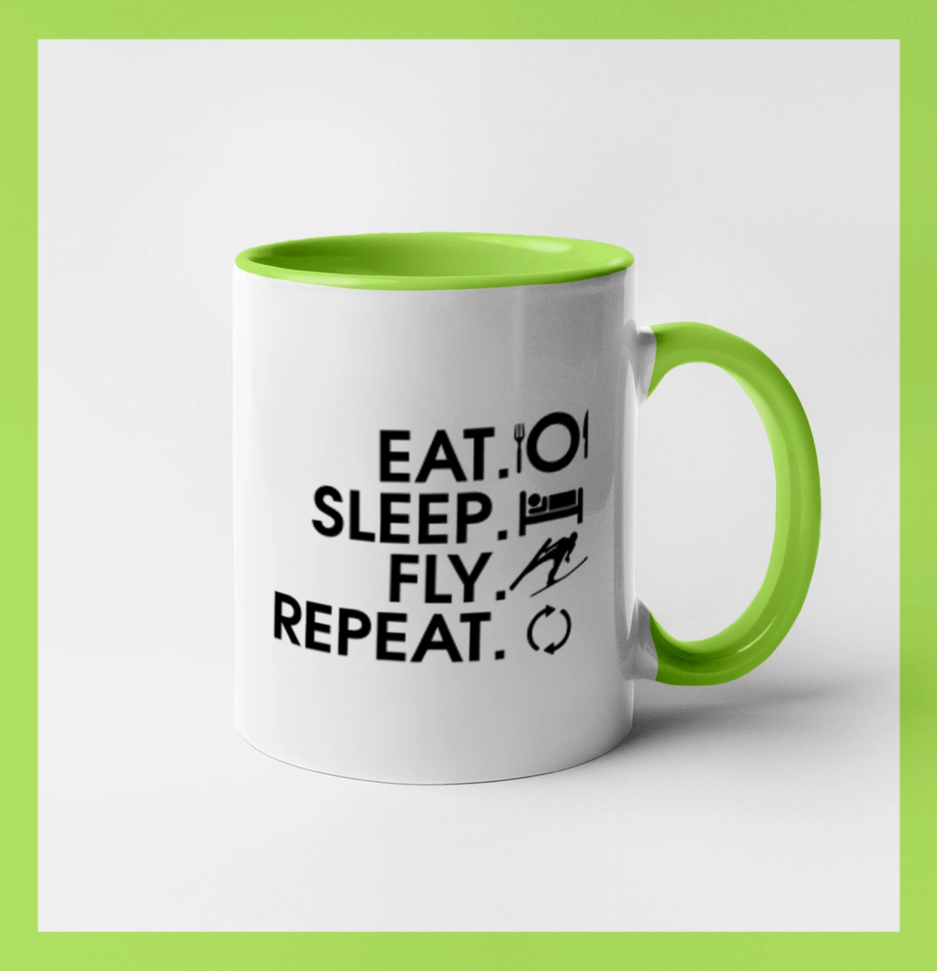 Eat sleep fly repeat - skoky na lyžích