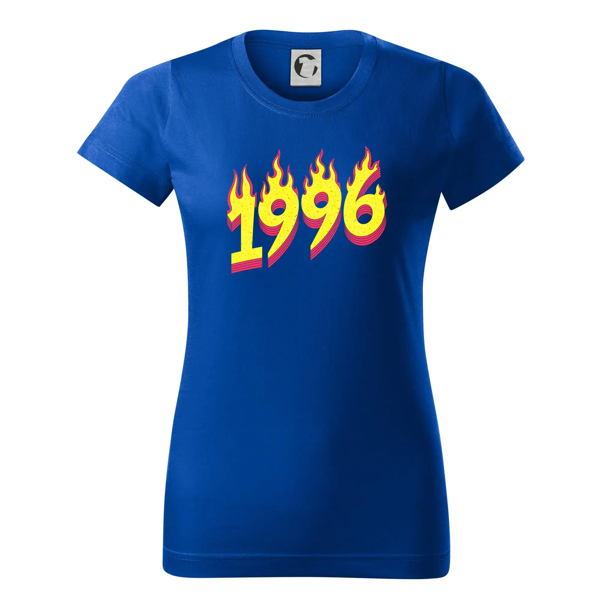 Trička s ročníkom 1996 - Narodeniny v ohni 1996 - Dámske tričko basic - ľahko voľnejšie a dlhšie