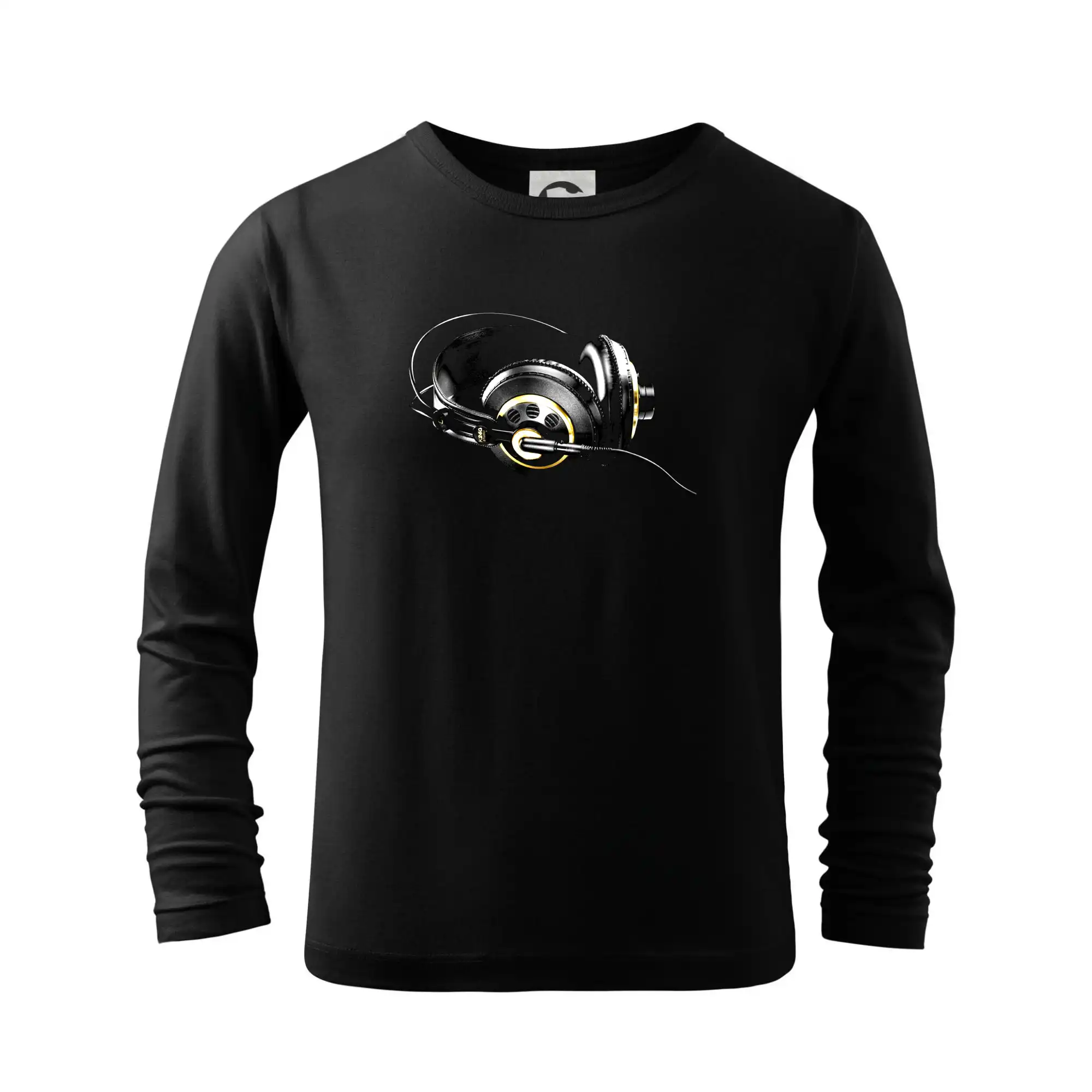 DJ sluchátka zlatá - Tričko detské Long Sleeve