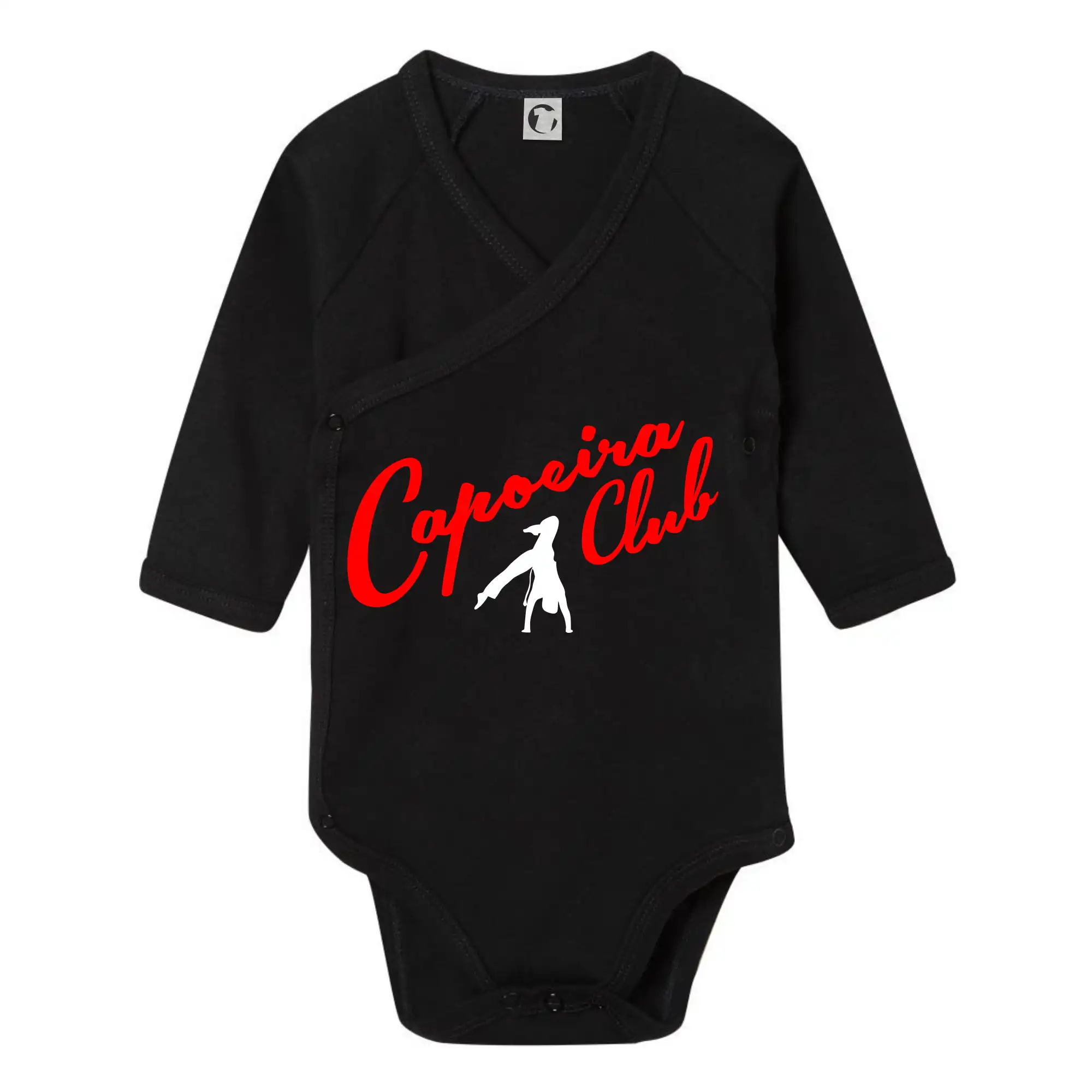 Tričká Capoeira - Capoeira club s tanečníkom - Body zavinovacie s dlhým rukávom