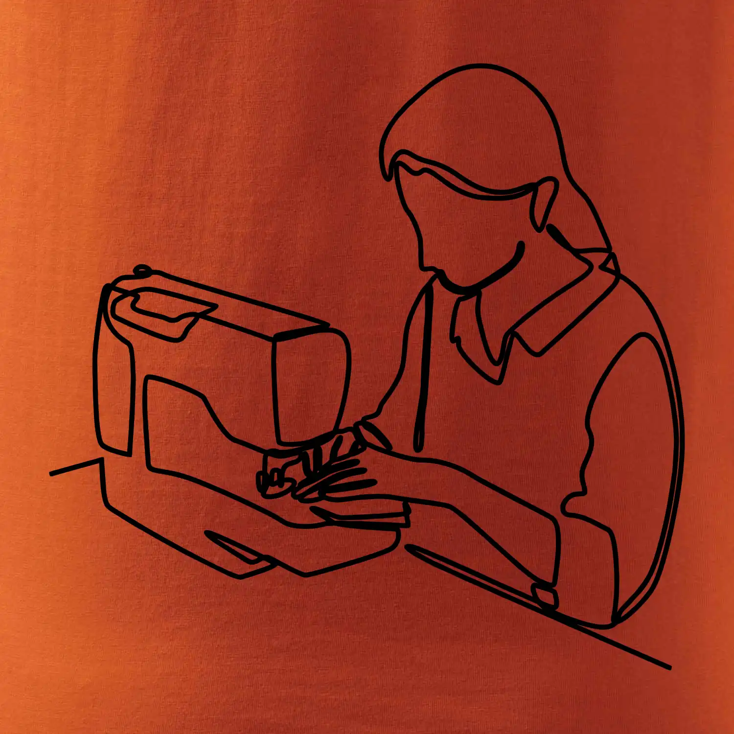 Švadlena a šicí stroj jedním tahem