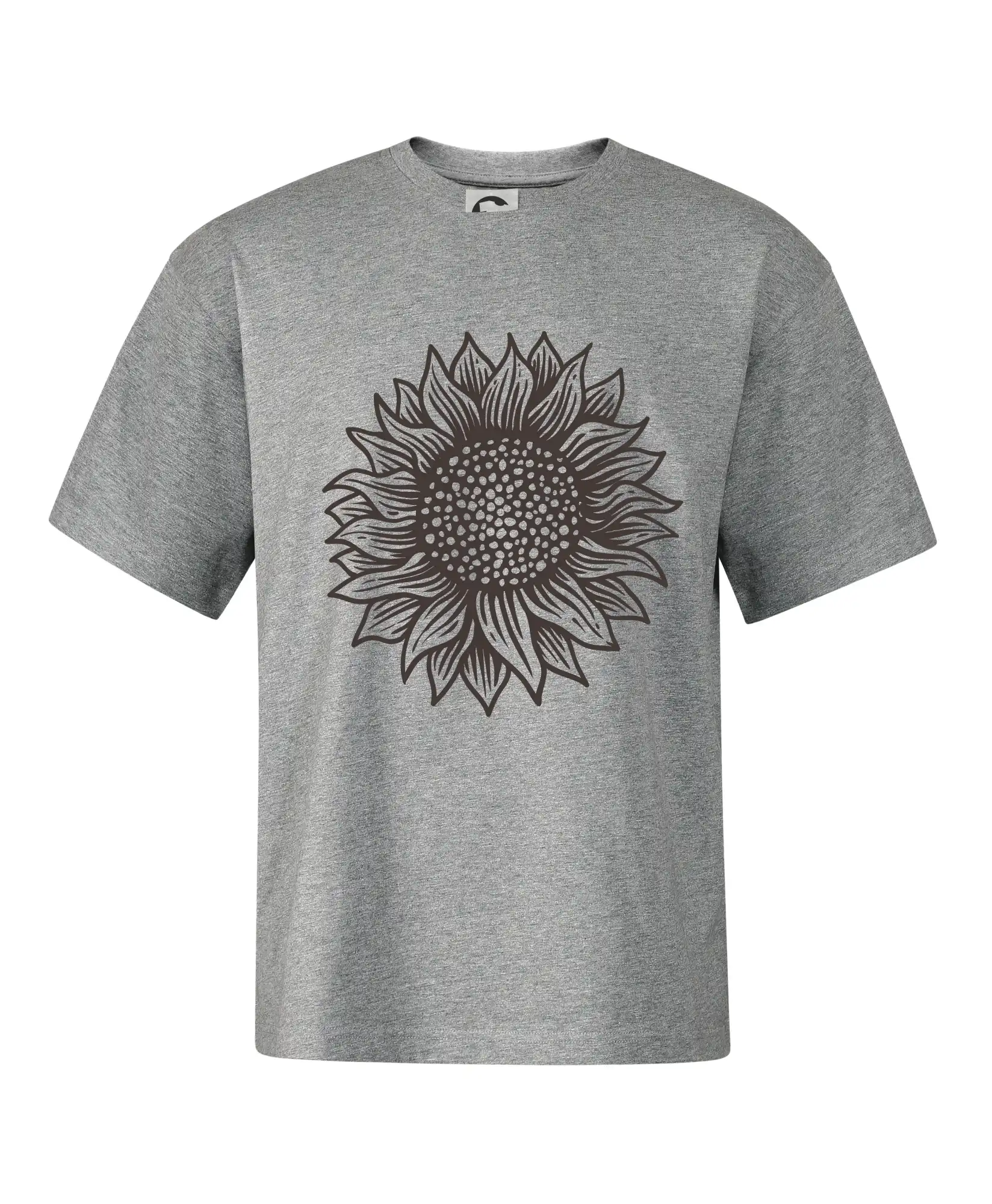 Slnečnica kreslená čiernobiela