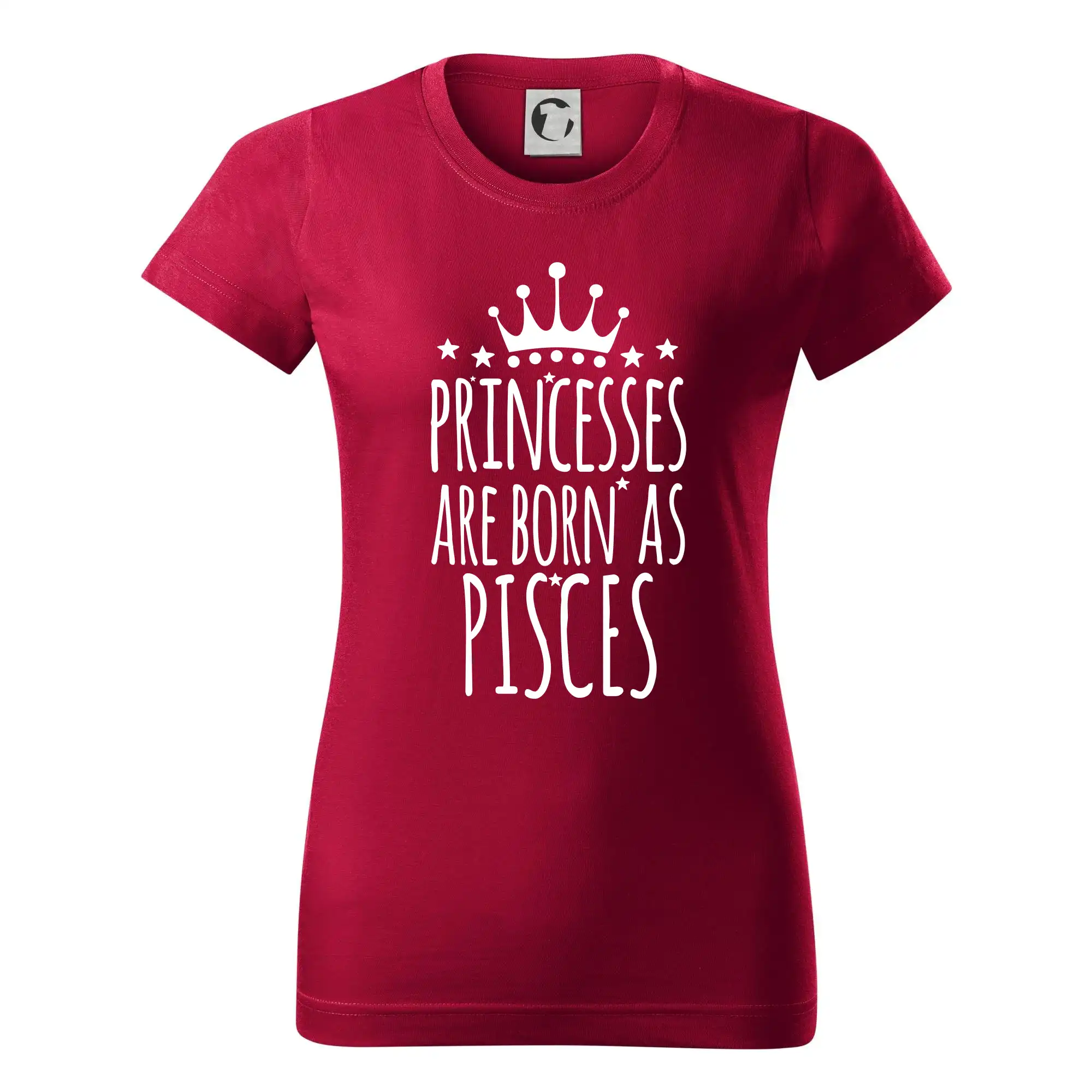 Tričká ryby - Princesses are born as Pisces - Ryby - Dámske tričko basic - ľahko voľnejšie a dlhšie