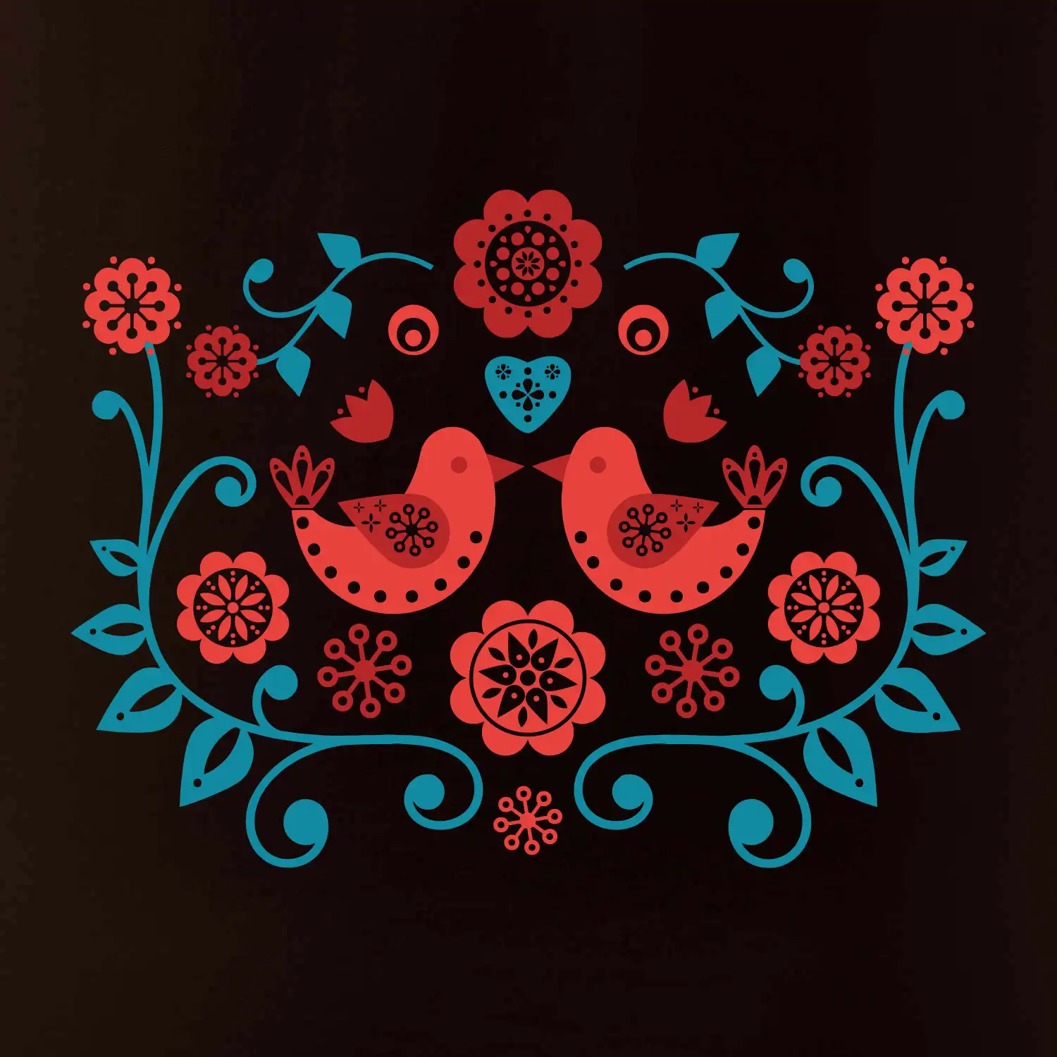 folklor - dva červení ptáčci