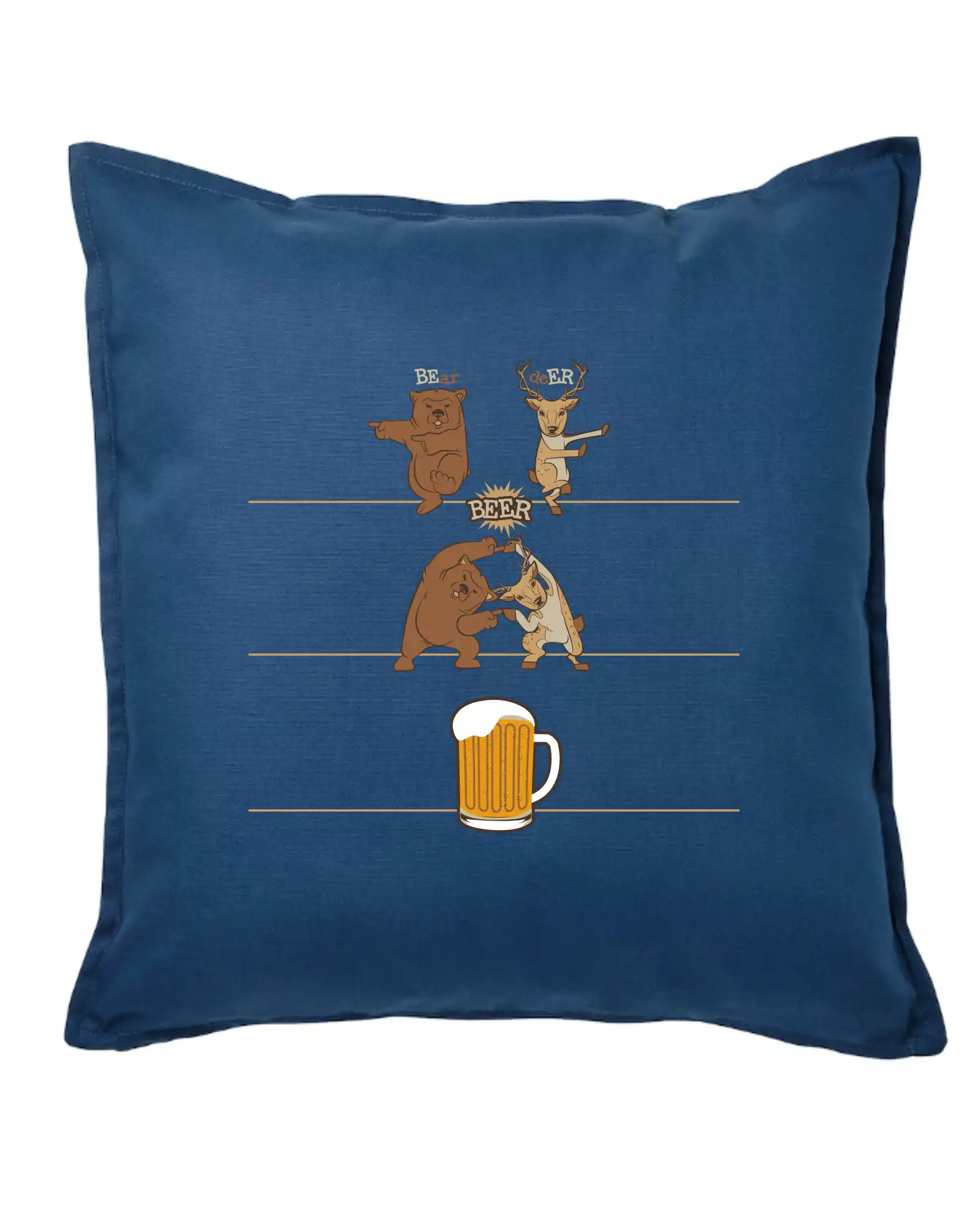 Vtipná tričká pre pivárov - Beer - BEar - deER - Vankúš 50x50