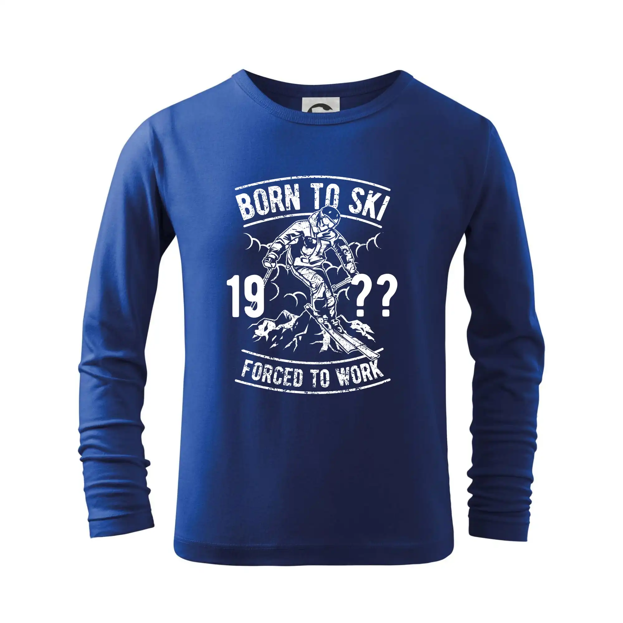 Lyže a Snowboard - Born To Ski (vlastný ročník) - Tričko detské Long Sleeve