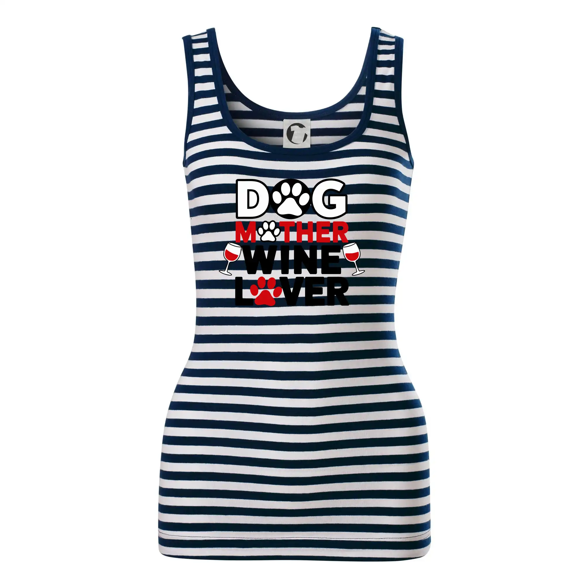 Vtipná tričká s tematikou vína - Dog mother wine lover - Sailor tielko na vodu