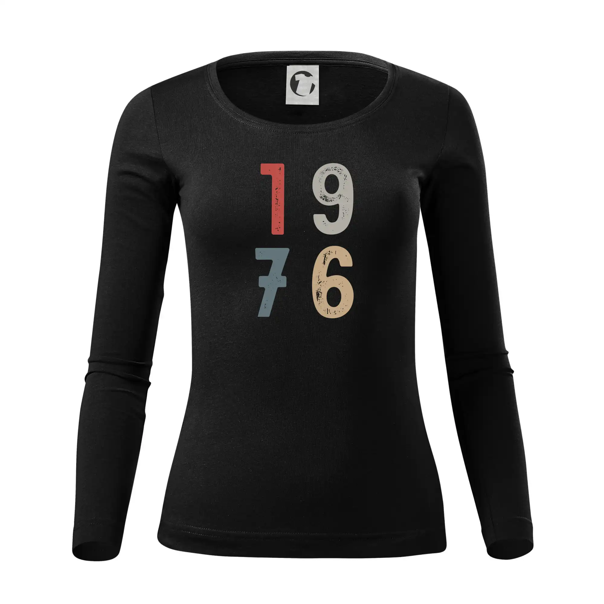 Tričká k narodeninám - Vintage číslica 1976 - Dámske tričko FIT-T LS - zužené