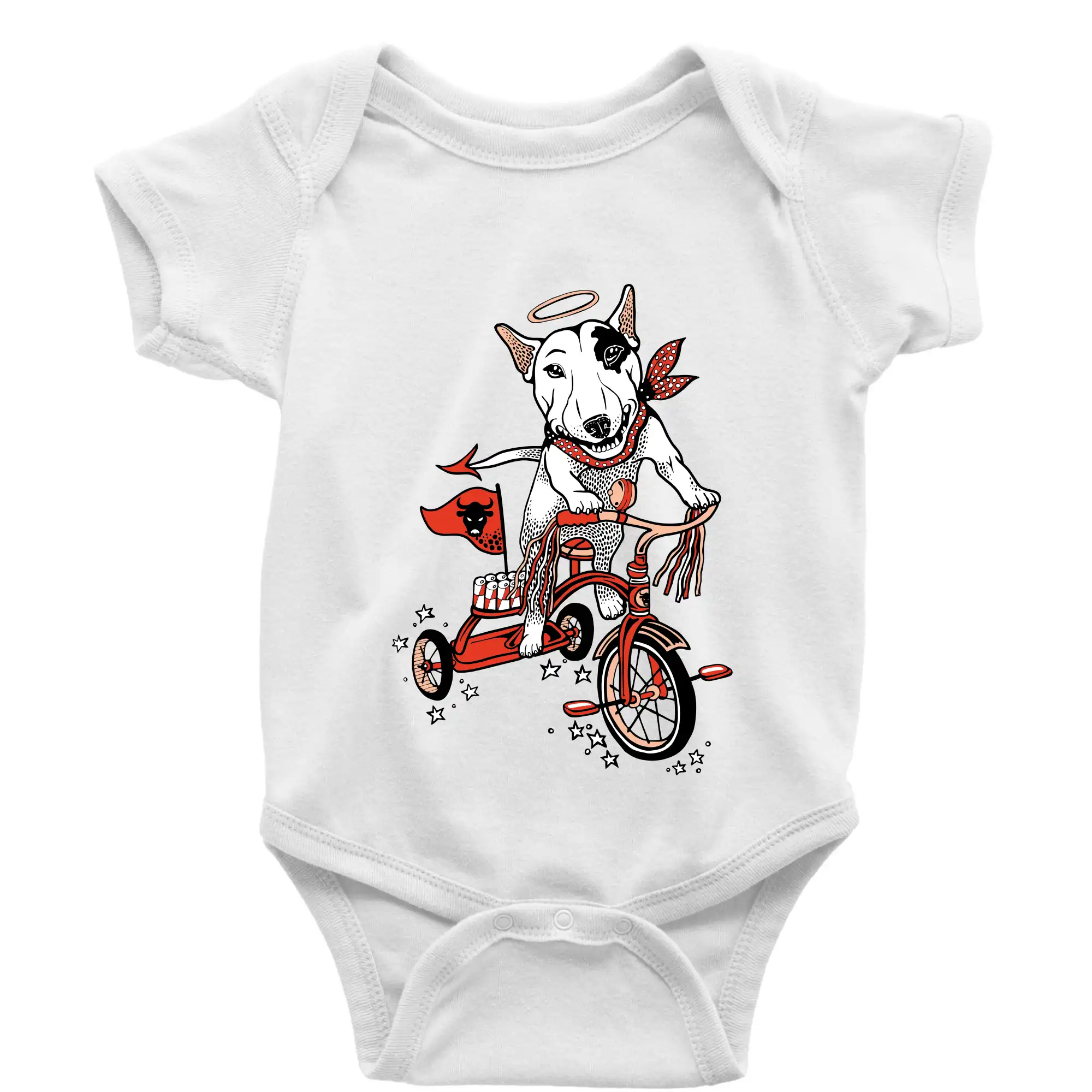 Ostatné psie plemená - Bull terier anjel (Pecka design) - Body dojčenské s krátkym rukávom