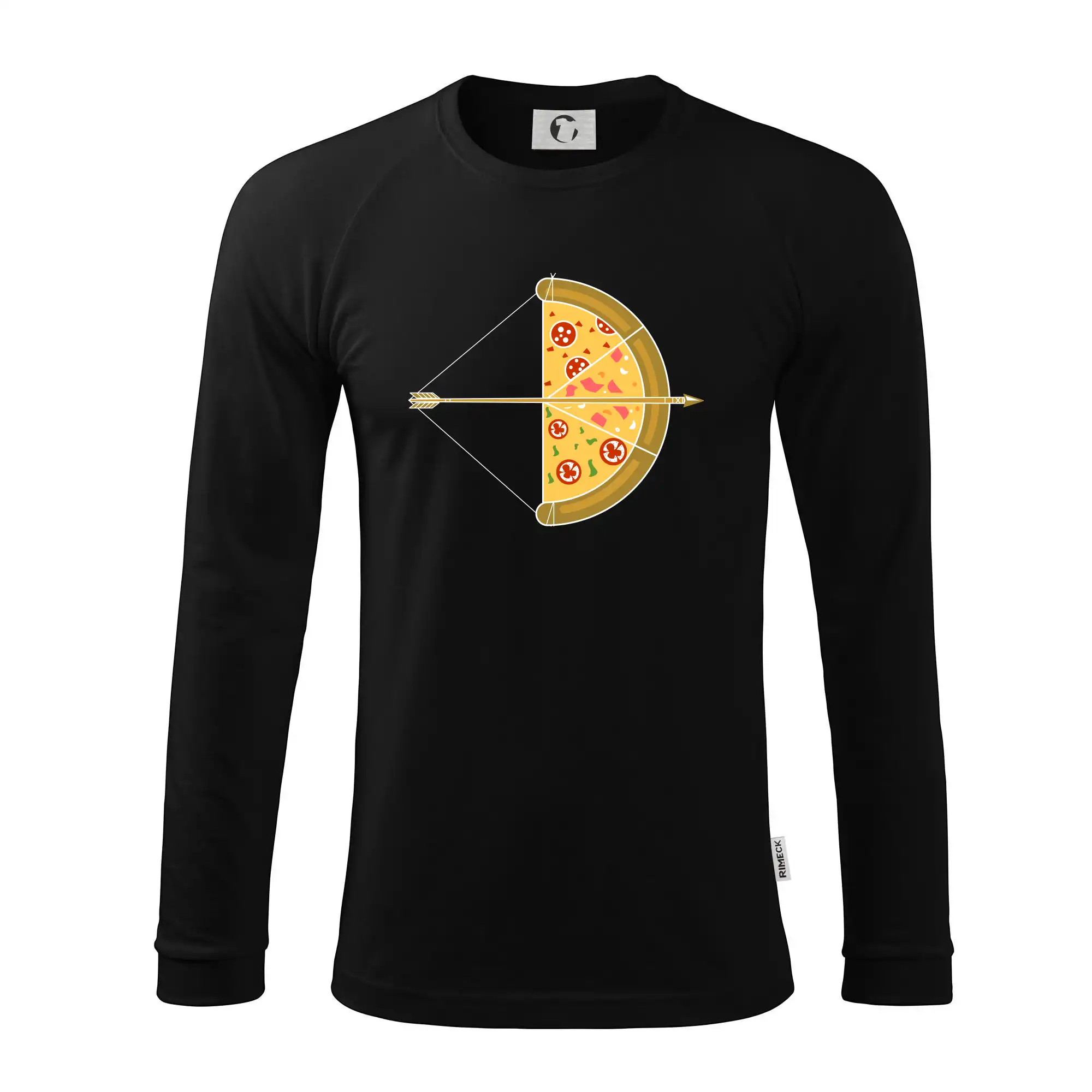 Šíp a pizza - Pánske tričko s dlhým rukávom LS130