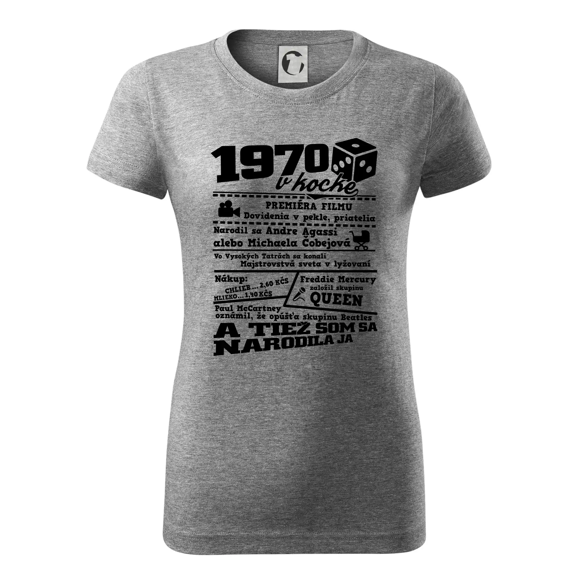 1970 v kocke - Dámske tričko basic - ľahko voľnejšie a dlhšie