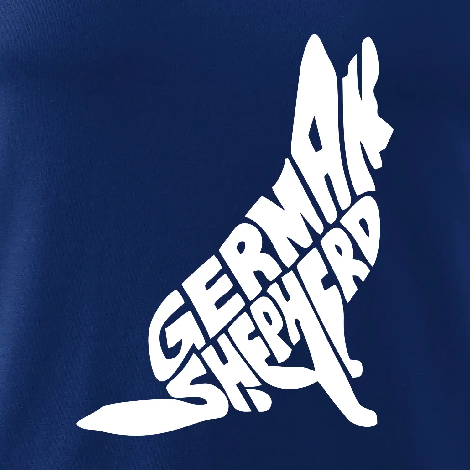 Německý ovčák sedící napis