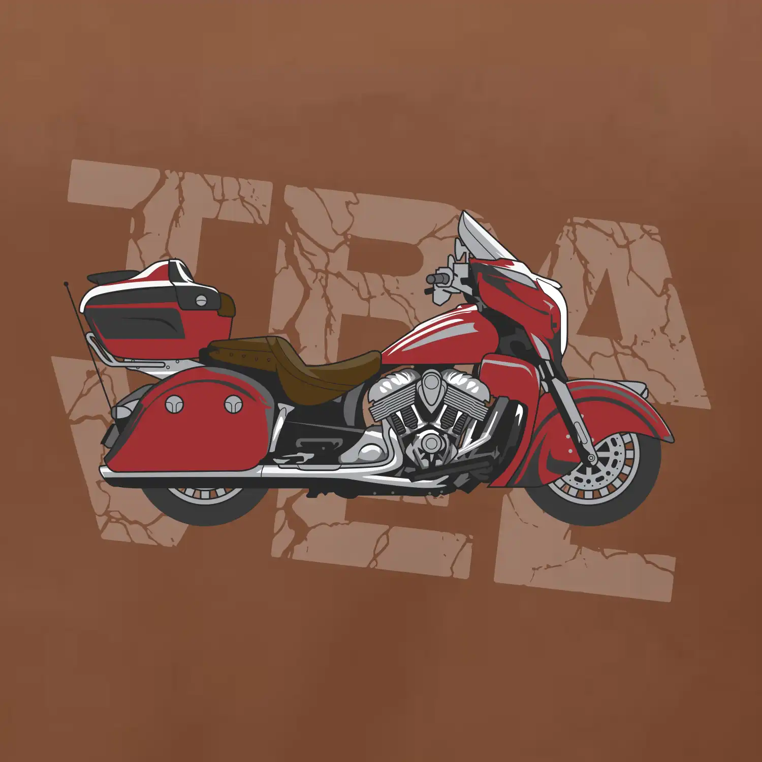 Cestovní motorka Amerika červená