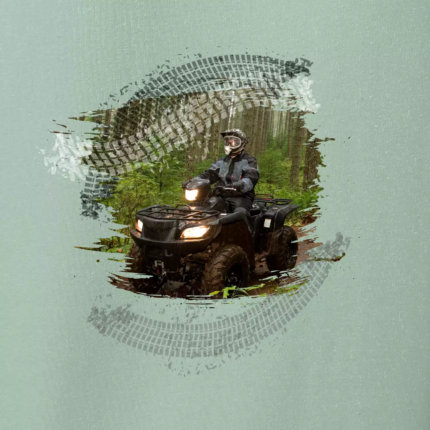 ATV čtyřkolka v lese