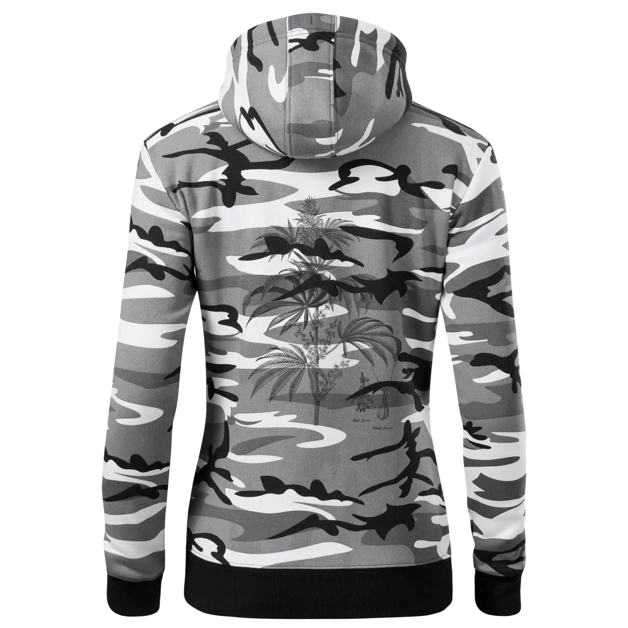 Konopí kytka černobílá