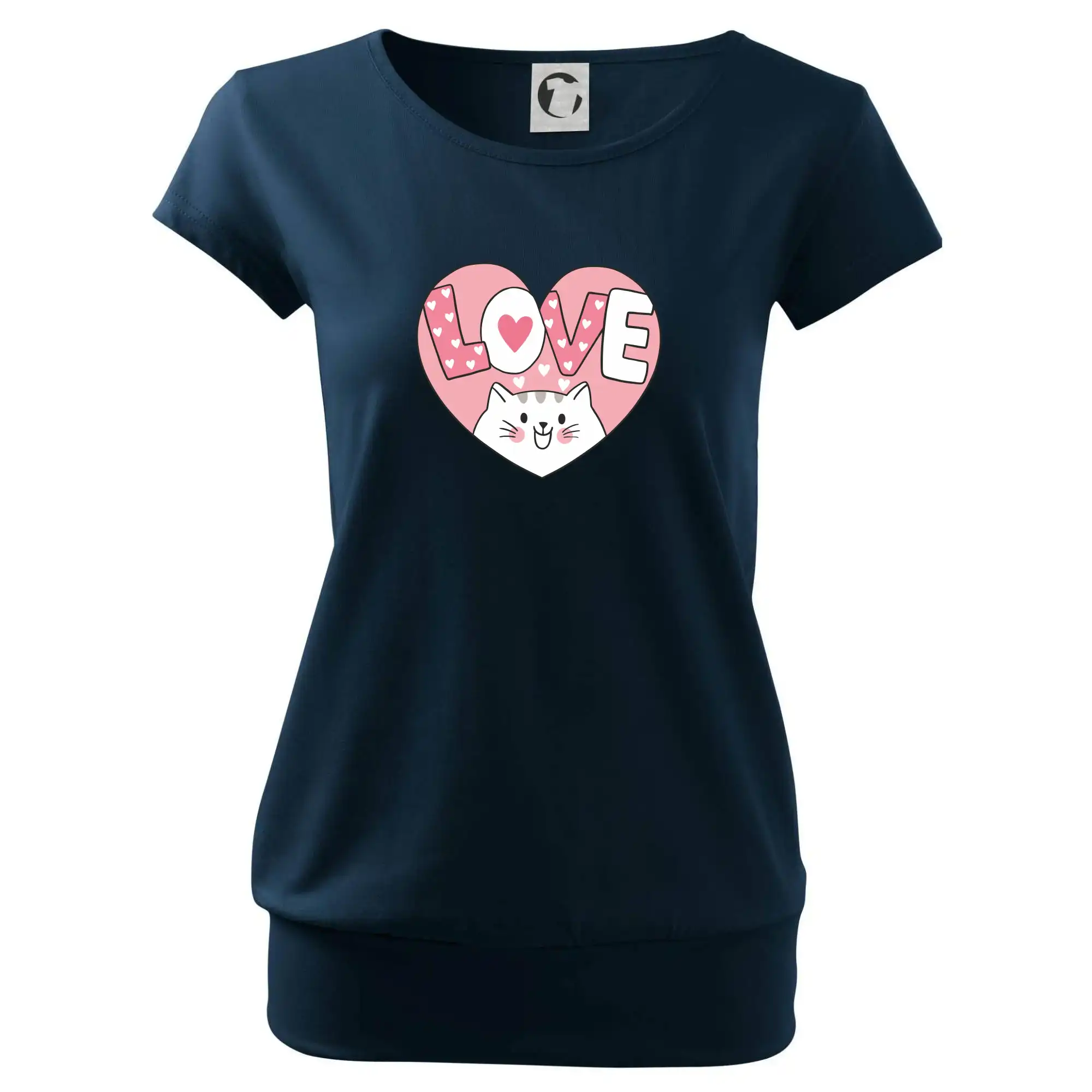 Kočka love - růžové srdce