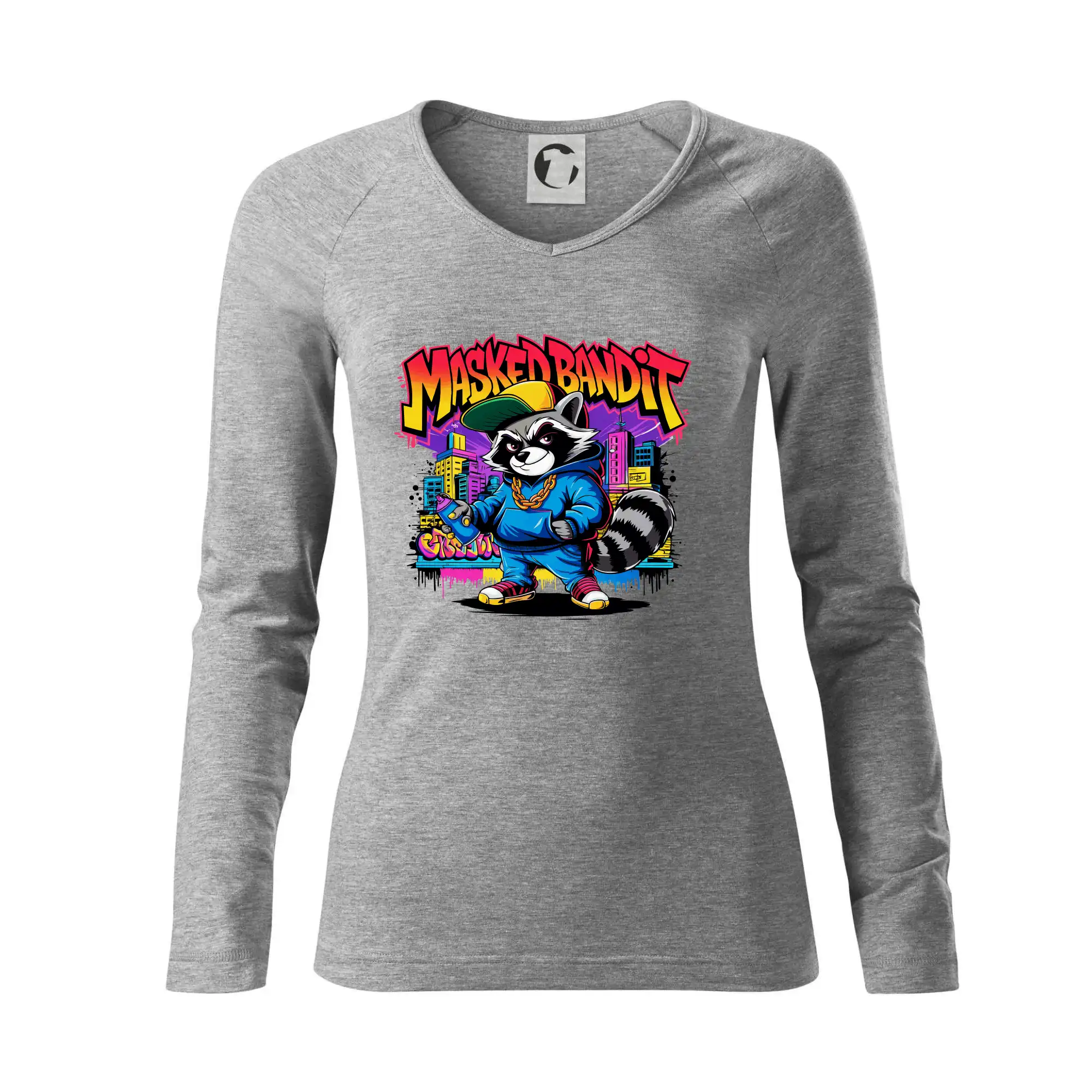Tričká so zvieratami - Mýval - masked bandit graffiti - Tričko dámske Elegance