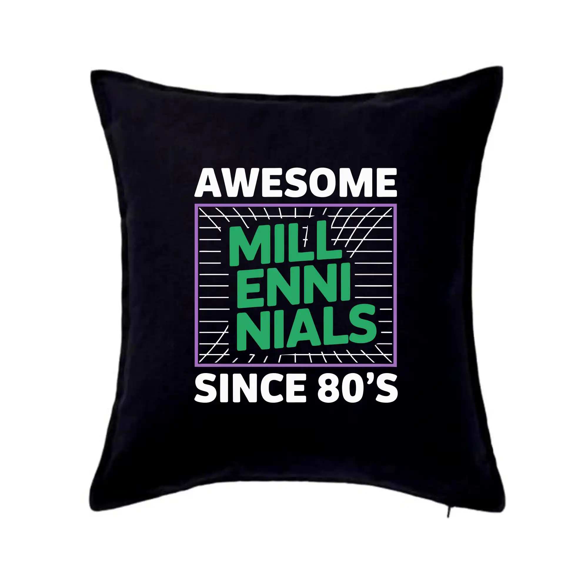 Tričká s motívmi ktoré frčia na internete - Generace Y - Zelený Awesome Millennials Since 80's - Vankúš 50x50
